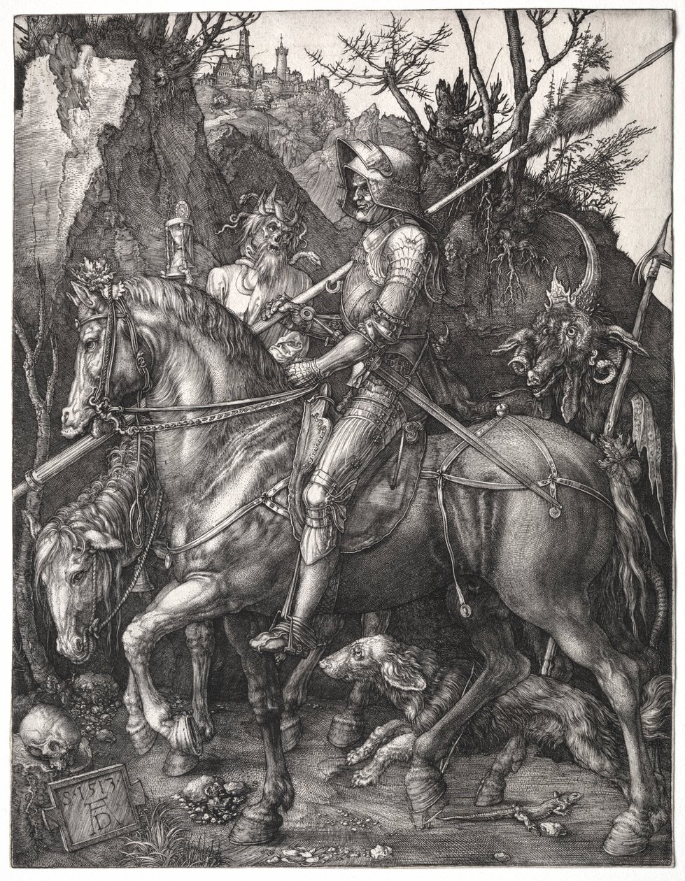 Lovag, halál és ördög, 1513. alkotó: Albrecht Dürer
