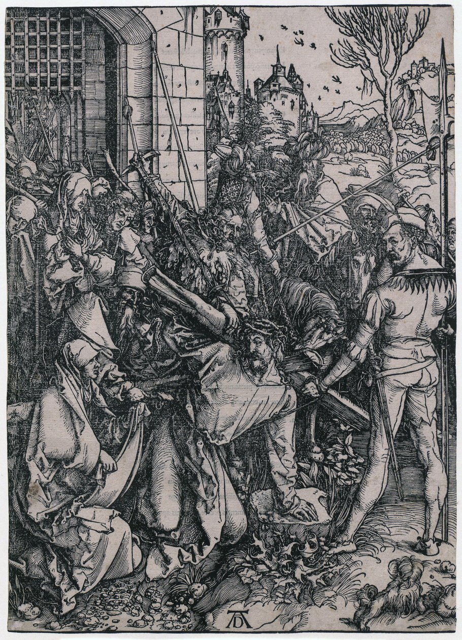 Krisztus keresztviselése, a „Nagy Passió” sorozat 7. lapja alkotó: Albrecht Dürer