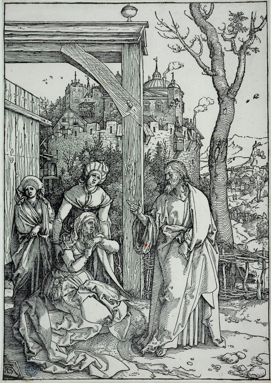 A Szűz élete: Jézus elbúcsúzik édesanyjától (Bartsch 92) alkotó: Albrecht Dürer