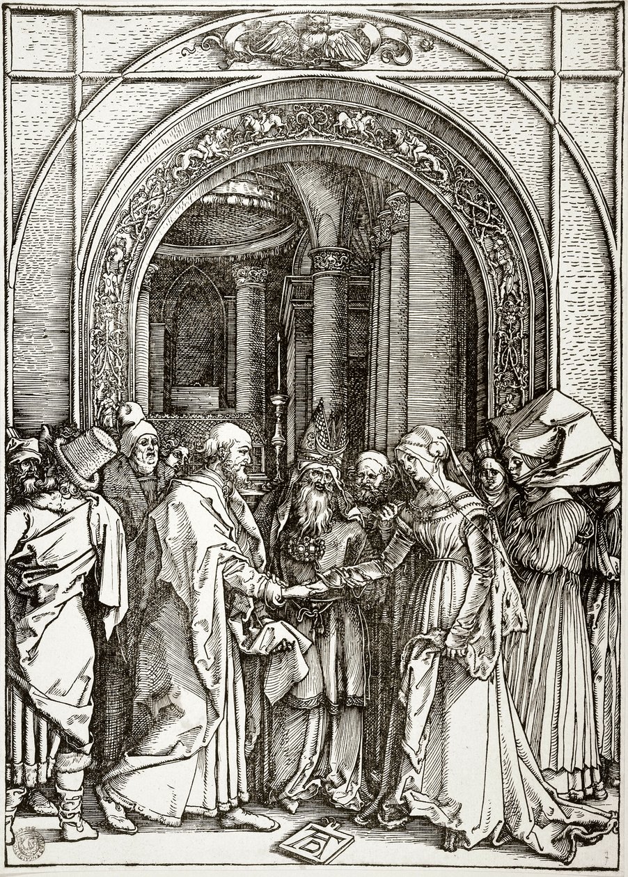 A Szűz élete: A Szűz házassága (Bartsch 82) alkotó: Albrecht Dürer