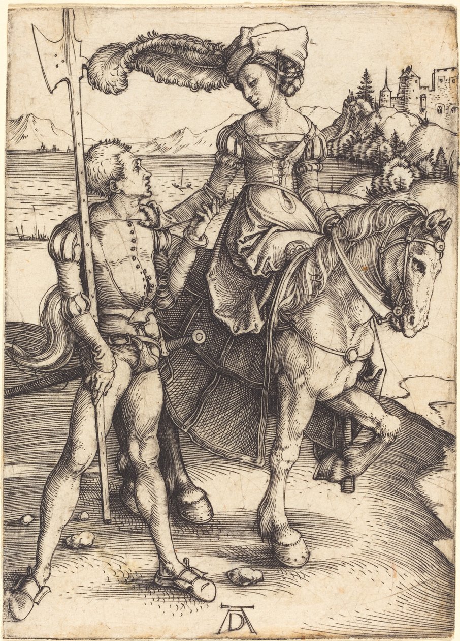 Hölgy lóháton és a Lansquenet alkotó: Albrecht Dürer