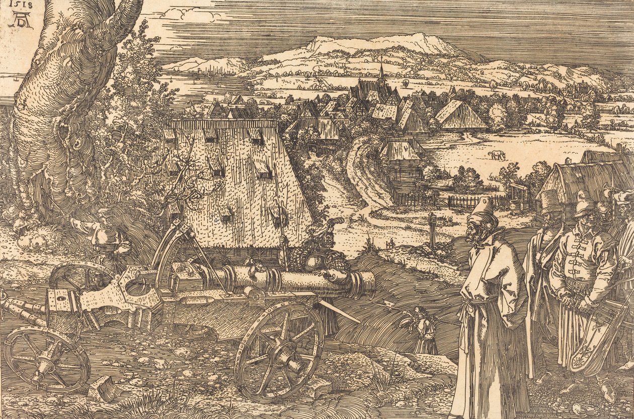 Táj az ágyúval, 1518. alkotó: Albrecht Dürer