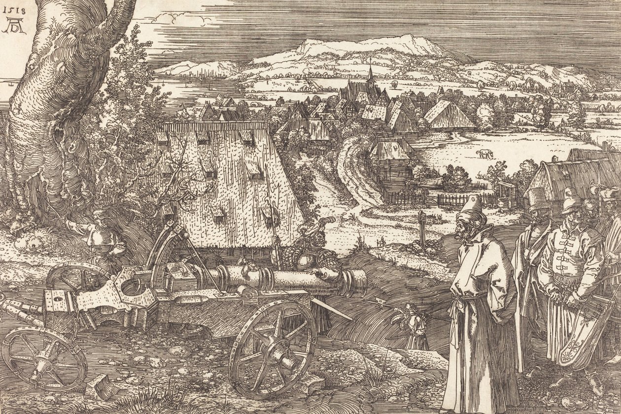 Táj az ágyúval, 1518. alkotó: Albrecht Dürer