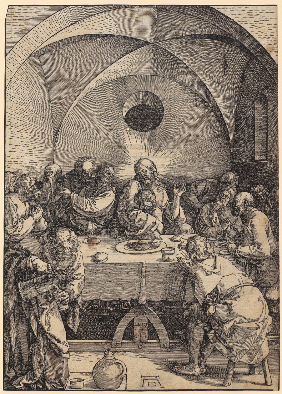 Az utolsó vacsora, a „A nagy passió” című sorozat 2. lapja alkotó: Albrecht Dürer