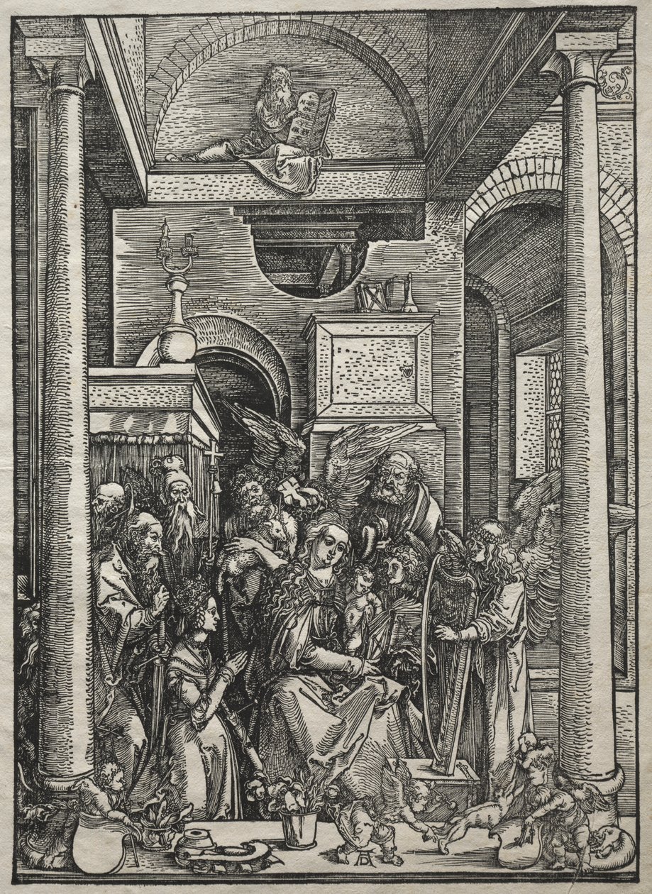 A Szűz élete: Szentek és Angyalok Szűz és Gyermek imádása alkotó: Albrecht Dürer