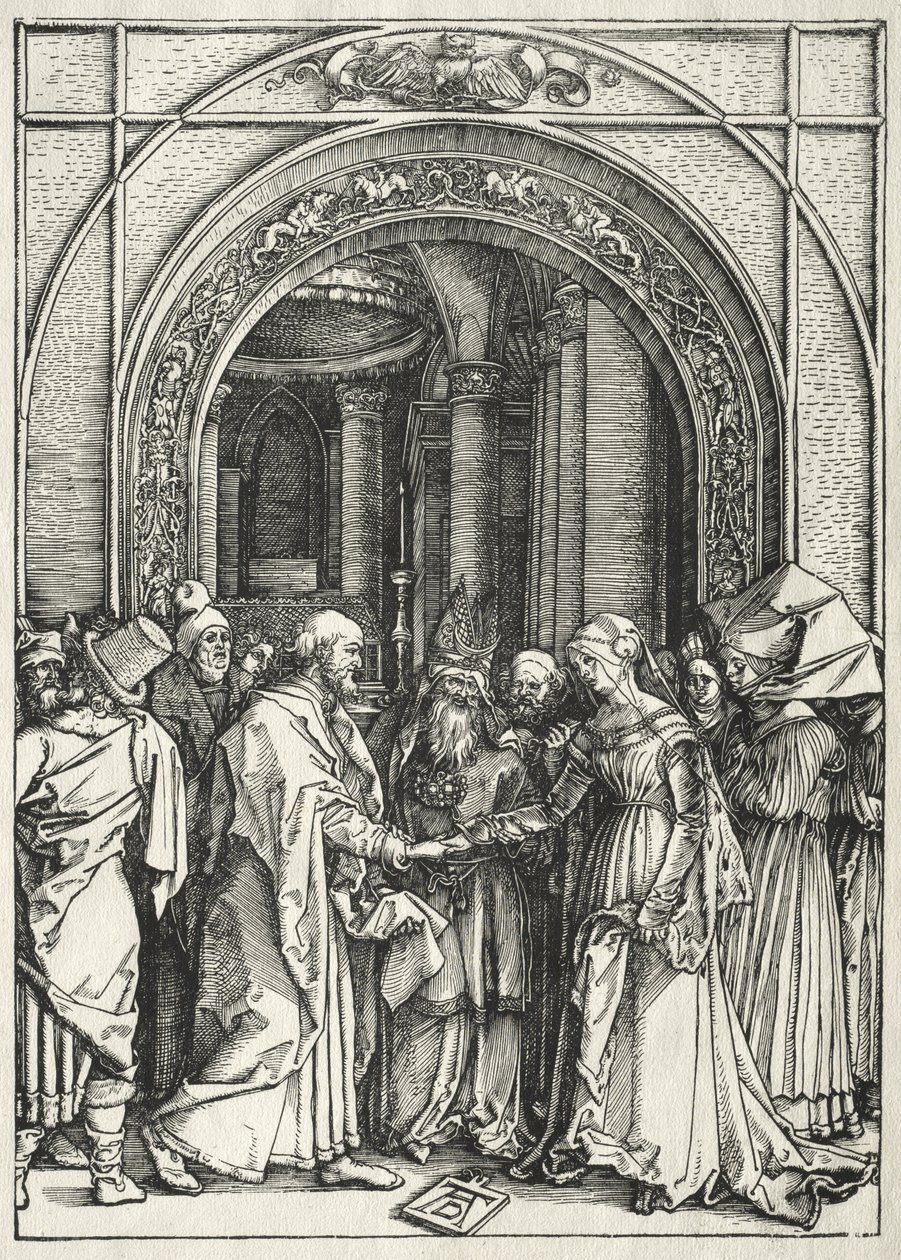 A Szűz élete:  A Szűz és Szent József házassága alkotó: Albrecht Dürer