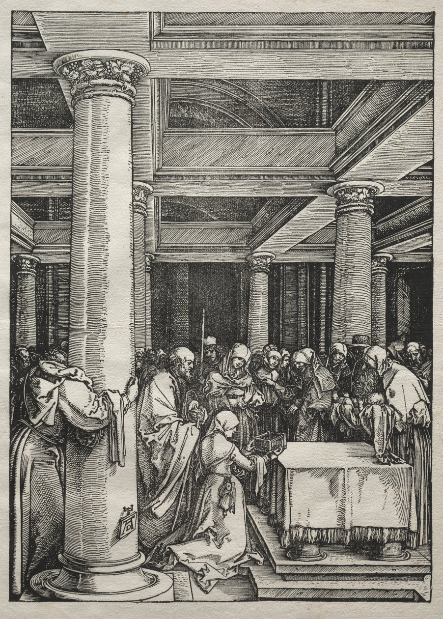 A Szűz élete: Jézus bemutatása a templomban alkotó: Albrecht Dürer