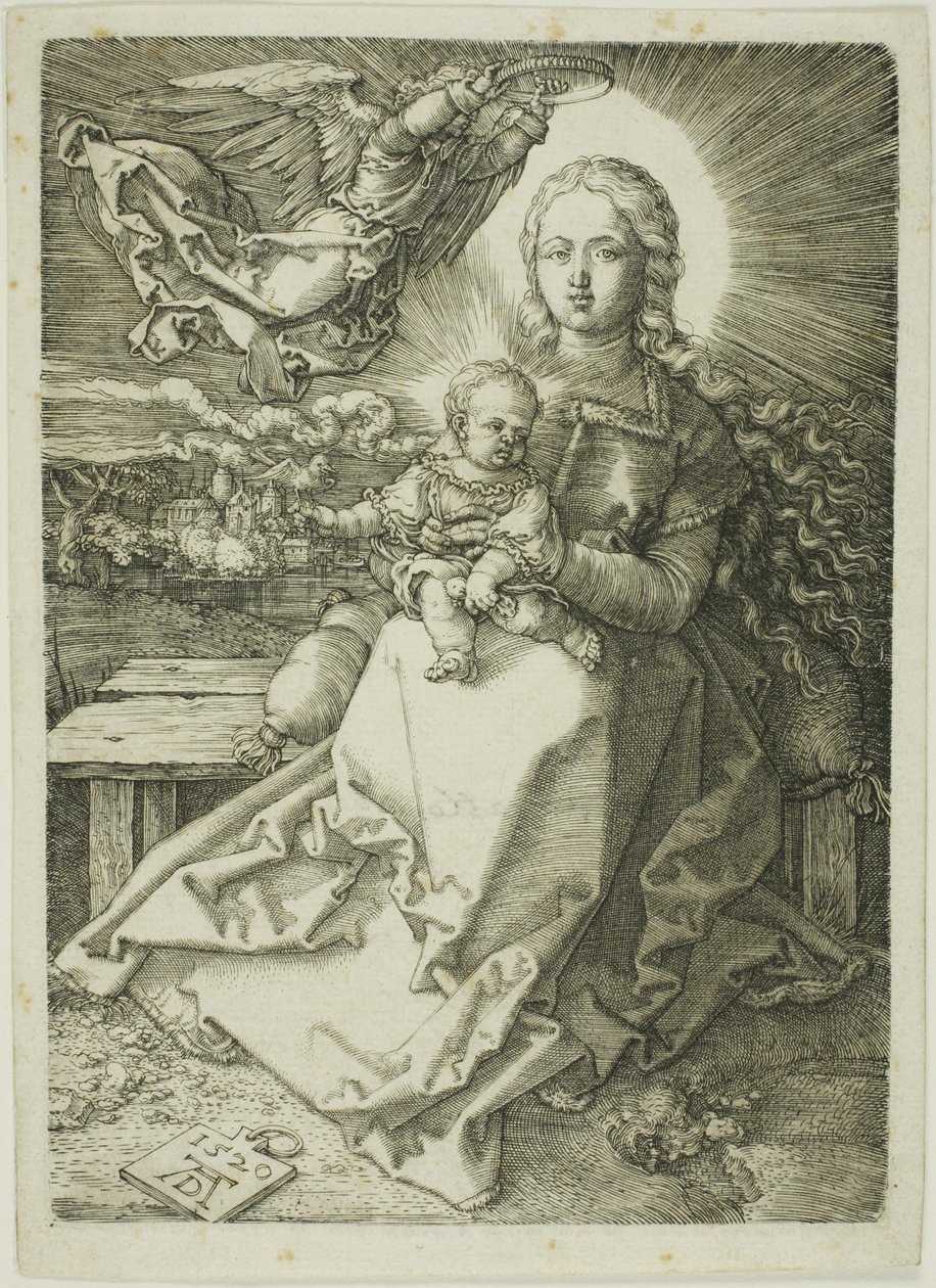 Madonnát egy angyal koronázta meg alkotó: Albrecht Dürer