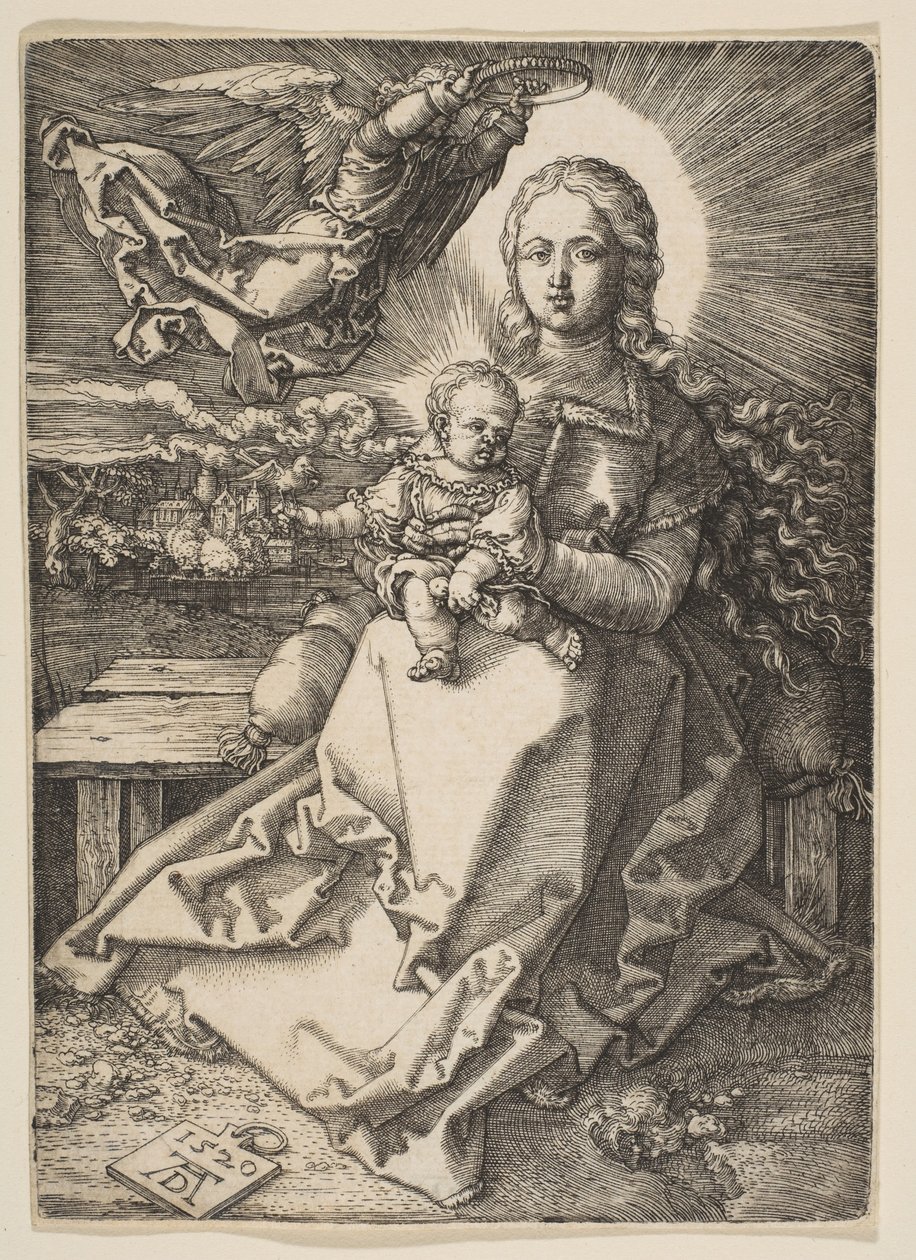 Madonnát egy angyal koronázta meg alkotó: Albrecht Dürer