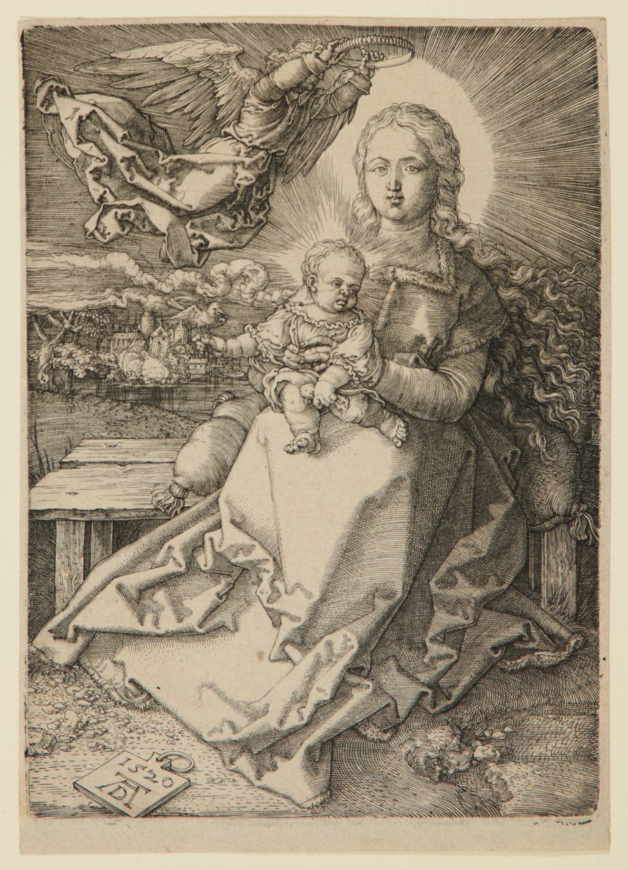 Angyal által megkoronázott Madonna alkotó: Albrecht Dürer