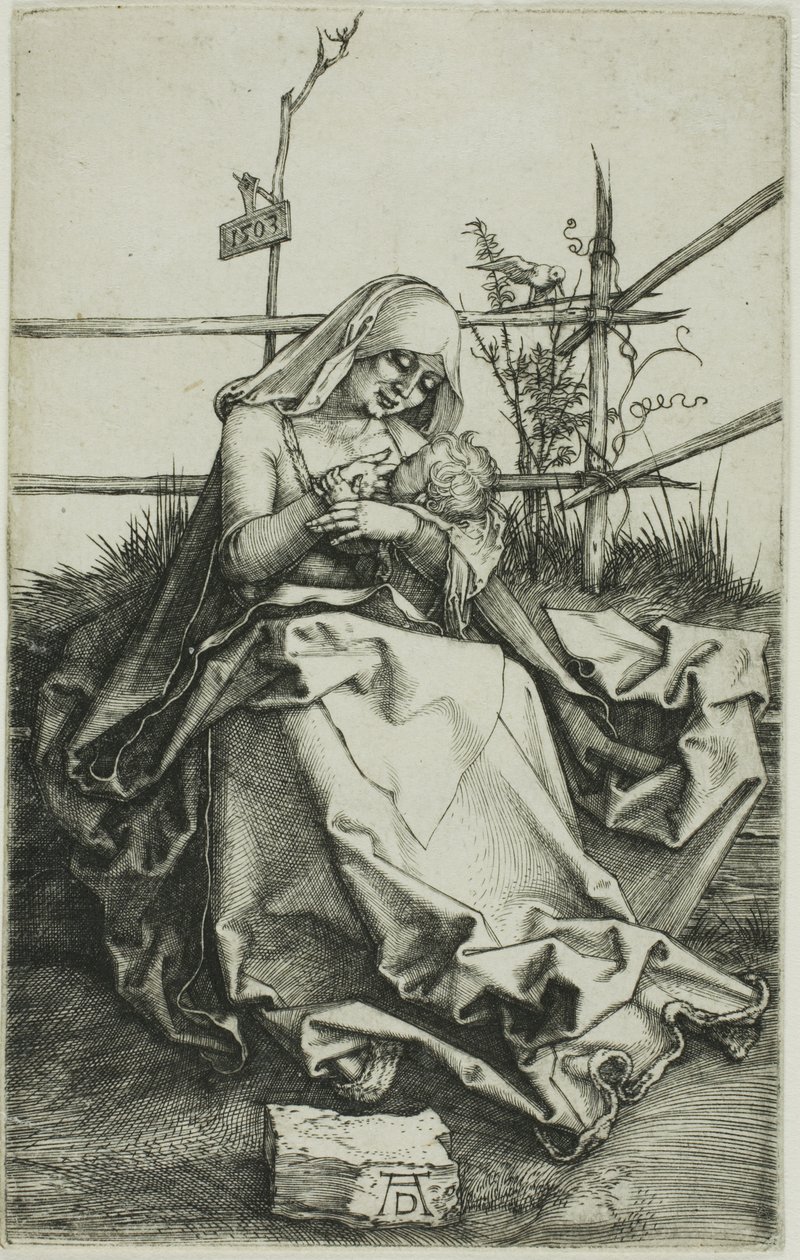 Madonna a füves parton alkotó: Albrecht Dürer