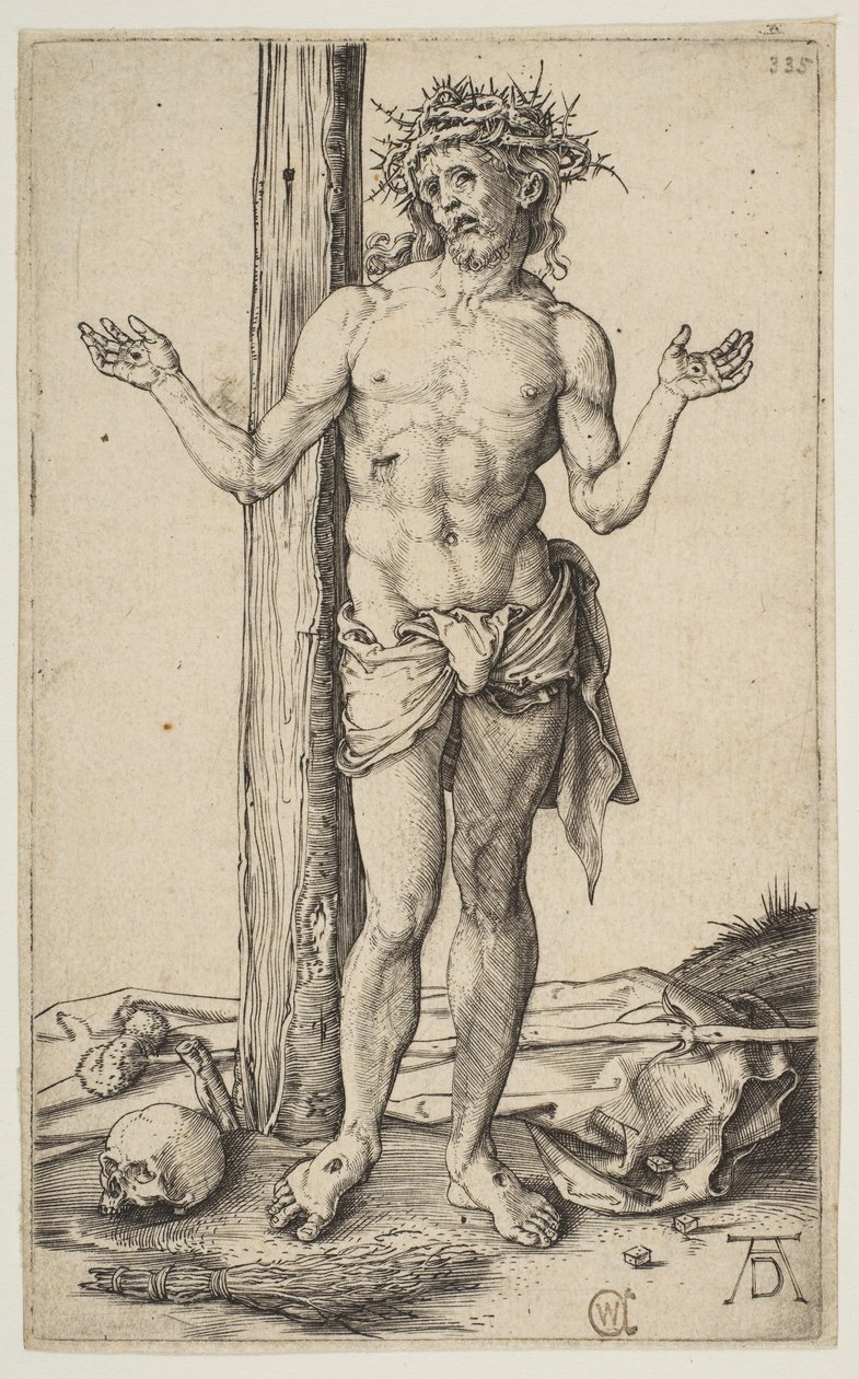 Fájdalmak embere kitárt karral, kb. 1500. alkotó: Albrecht Dürer