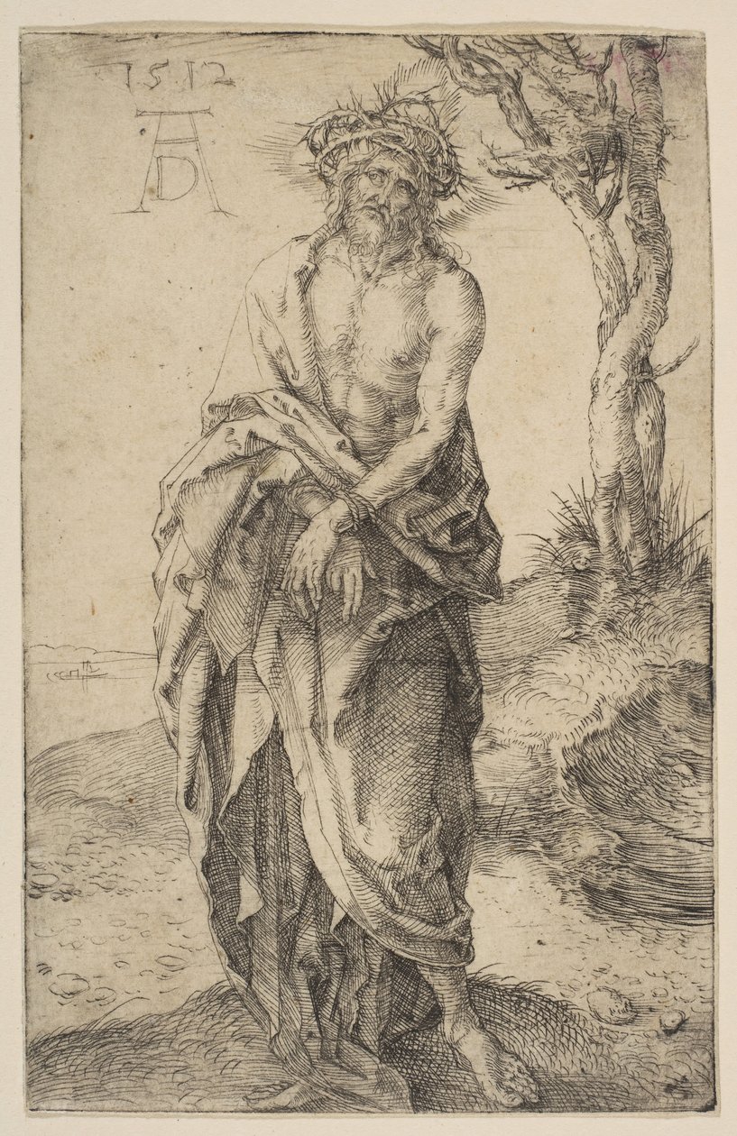 Fájdalmas ember megkötött kézzel, 1512. alkotó: Albrecht Dürer