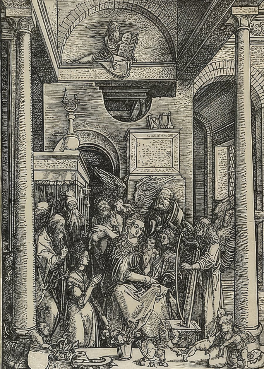 Marienleben: Mária-imádás. 1502 alkotó: Albrecht Dürer