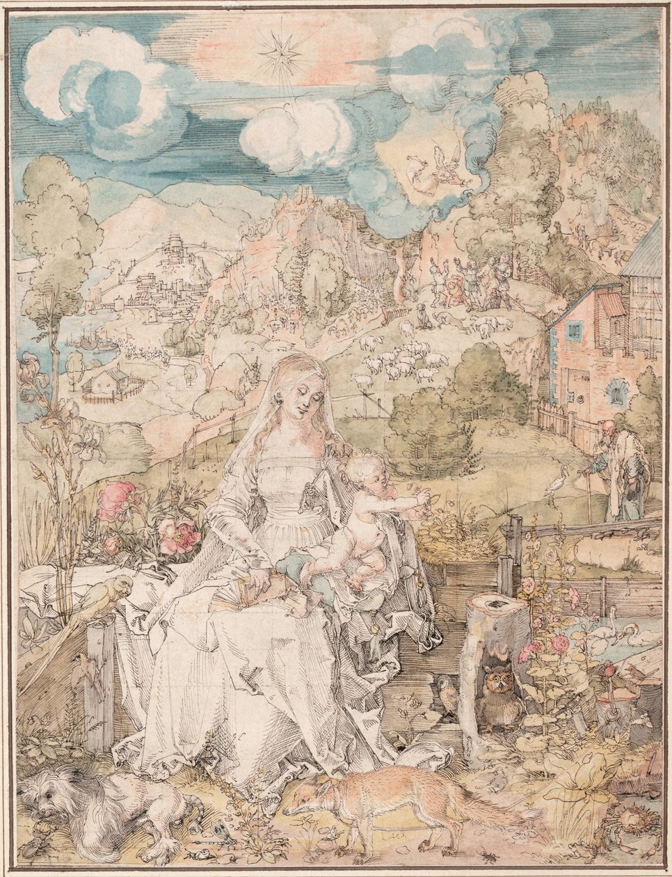 Mária állatok sokasága között, 1503 körül. alkotó: Albrecht Dürer