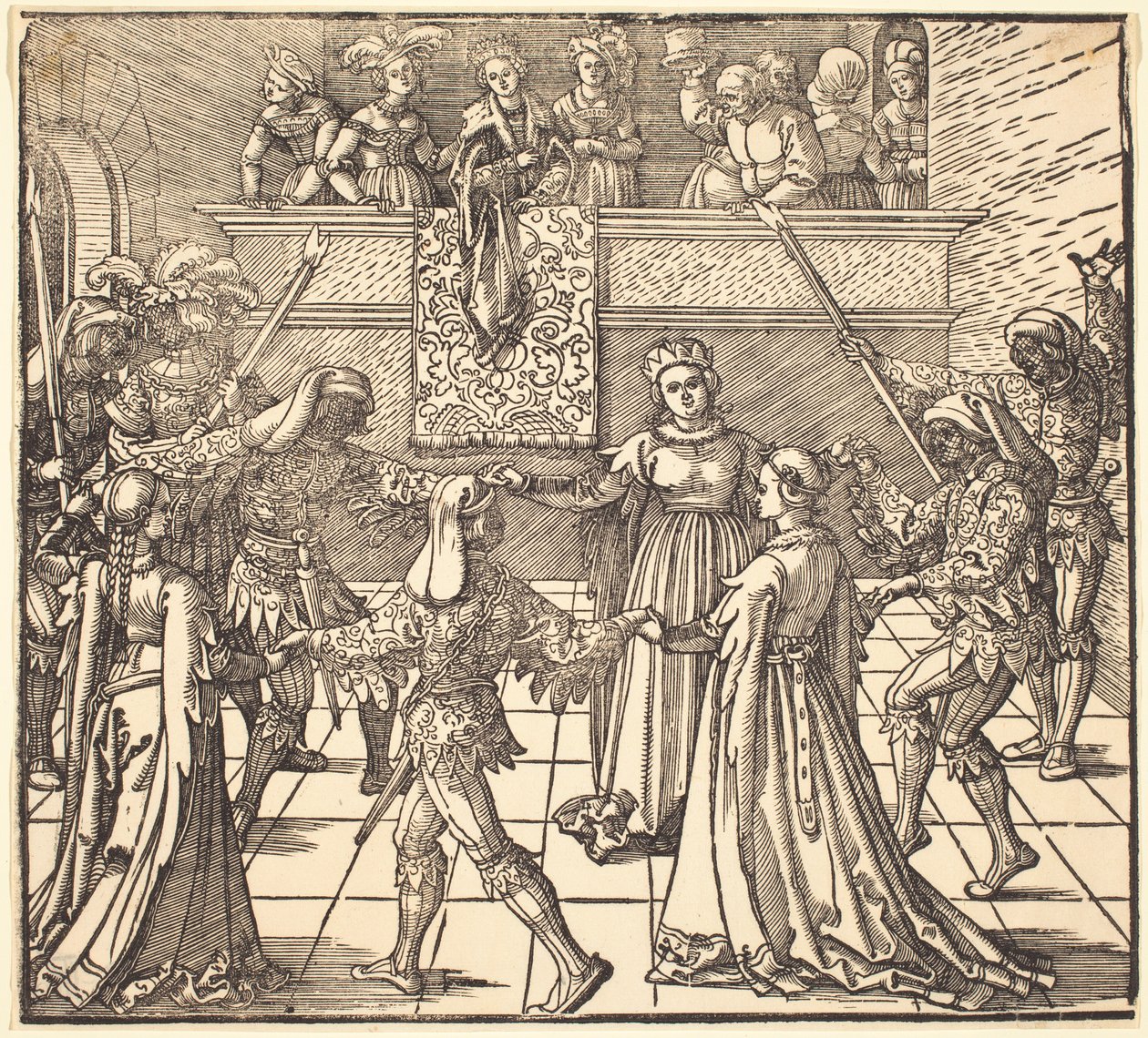 Álarcos tánc fáklyákkal alkotó: Albrecht Dürer