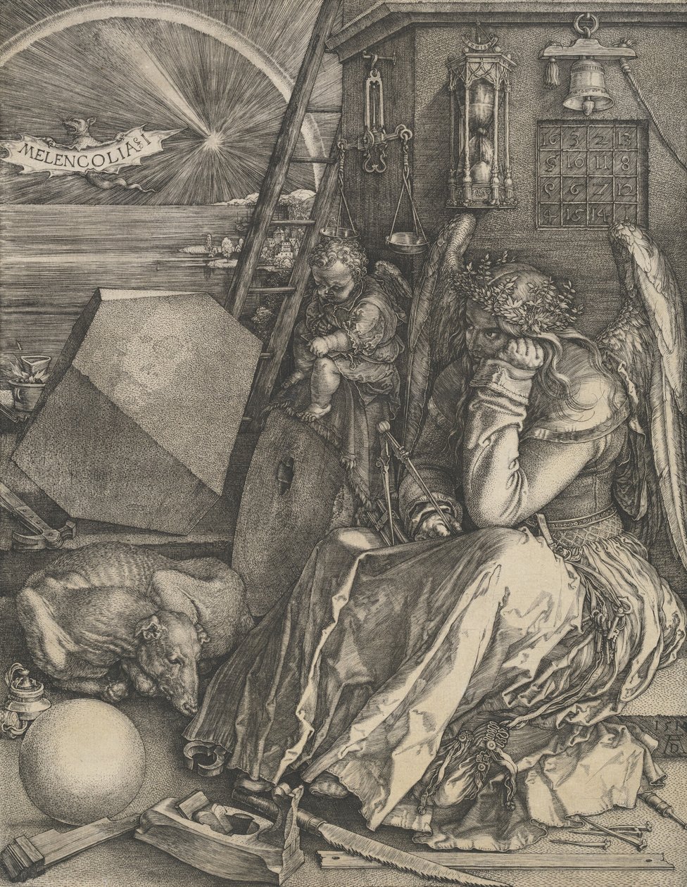 Melankólia I, 1514. alkotó: Albrecht Dürer