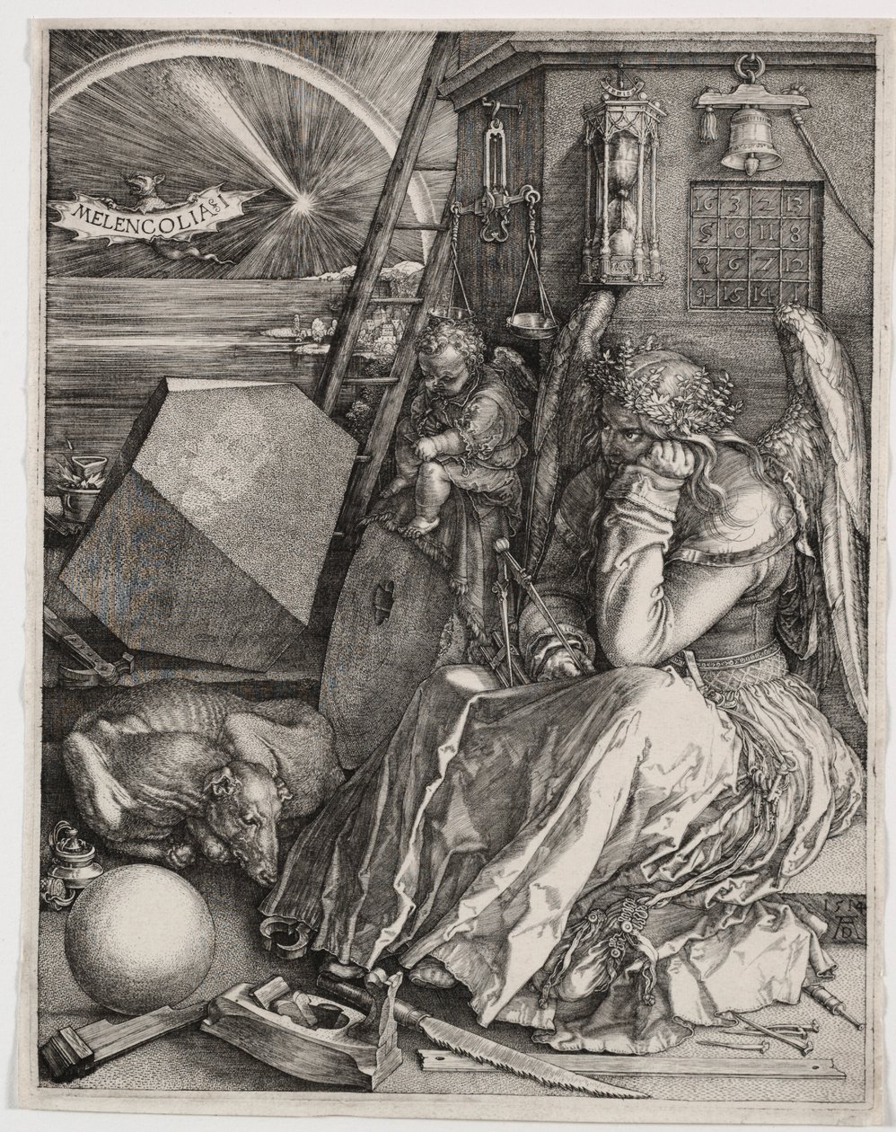 Melenkólia I, 1514. alkotó: Albrecht Dürer