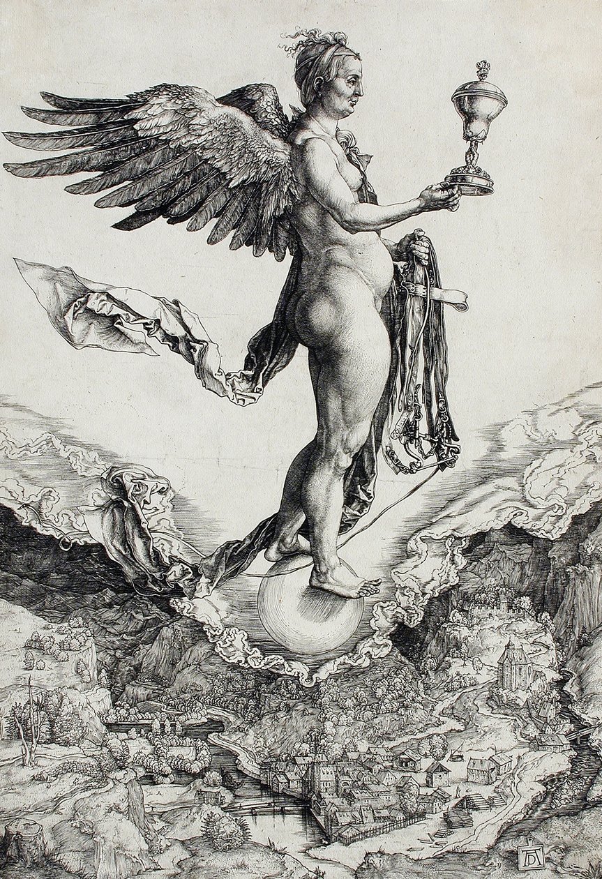 Nemezis (A nagy szerencse) alkotó: Albrecht Dürer