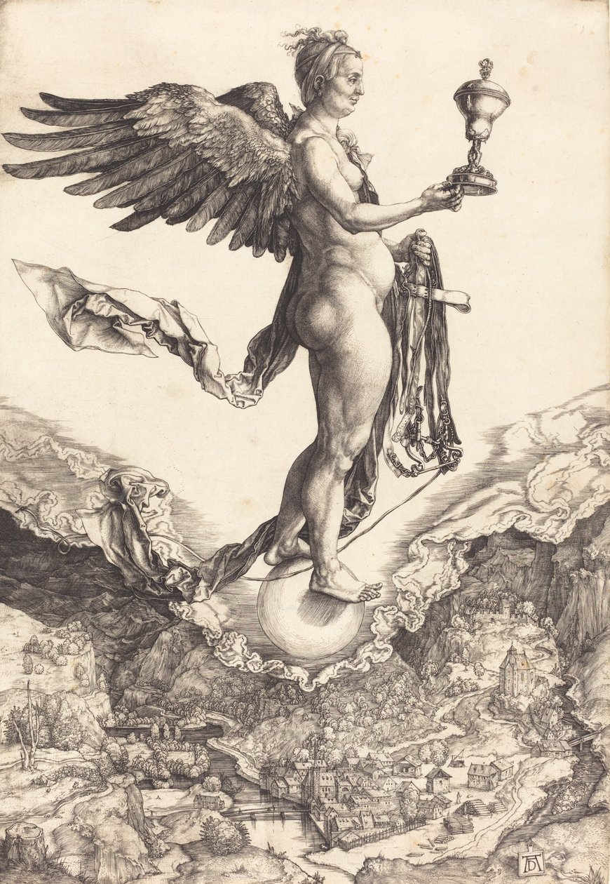 Nemezis A nagy szerencse c. 15011502. alkotó: Albrecht Dürer