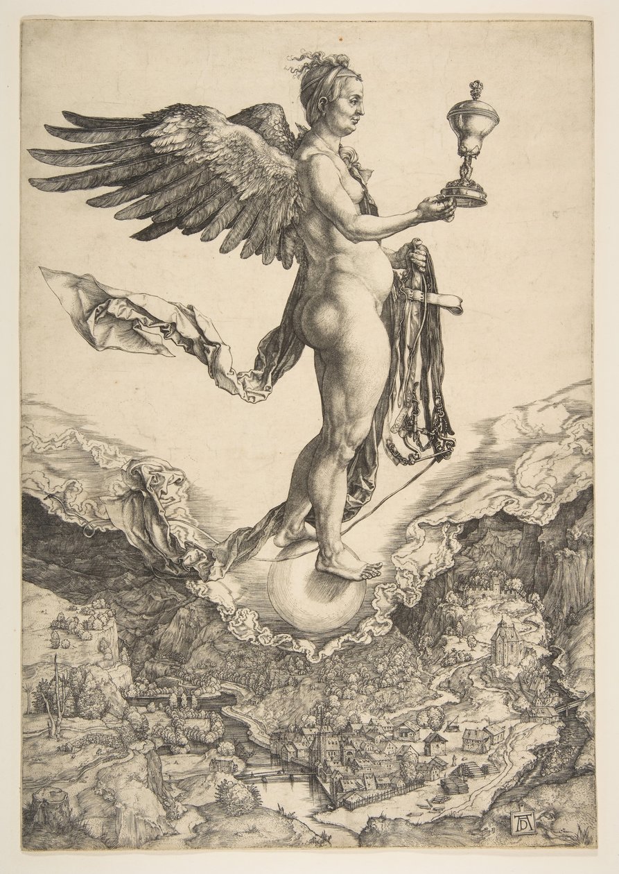 Nemezis A nagy szerencse, kb. 1501. alkotó: Albrecht Dürer