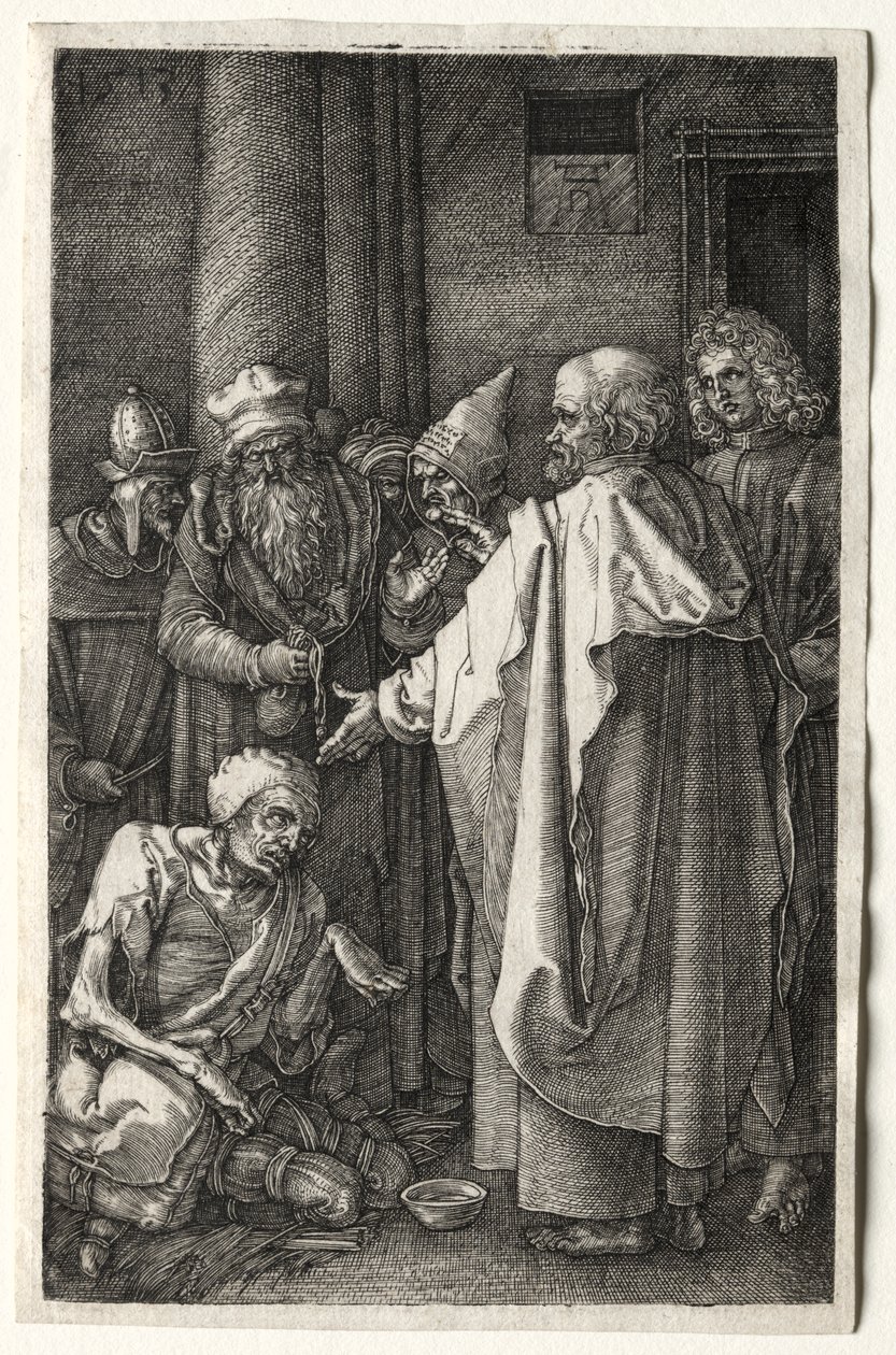 Péter és János a nyomorék gyógyítása a templom kapujában alkotó: Albrecht Dürer