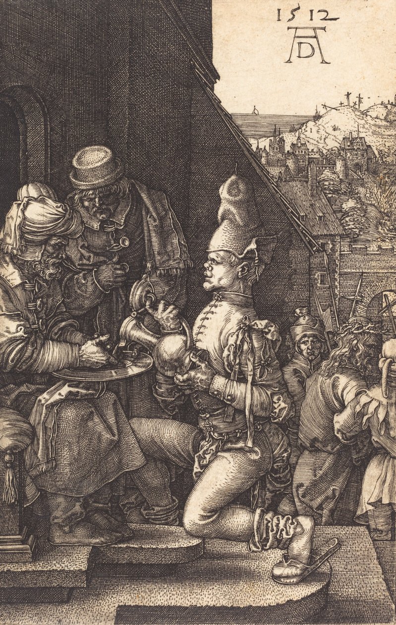 Pilátus kezet mos, 1512. alkotó: Albrecht Dürer