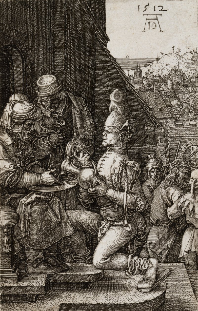 Pilátus mossa kezeit a Passióból, 1512 alkotó: Albrecht Dürer