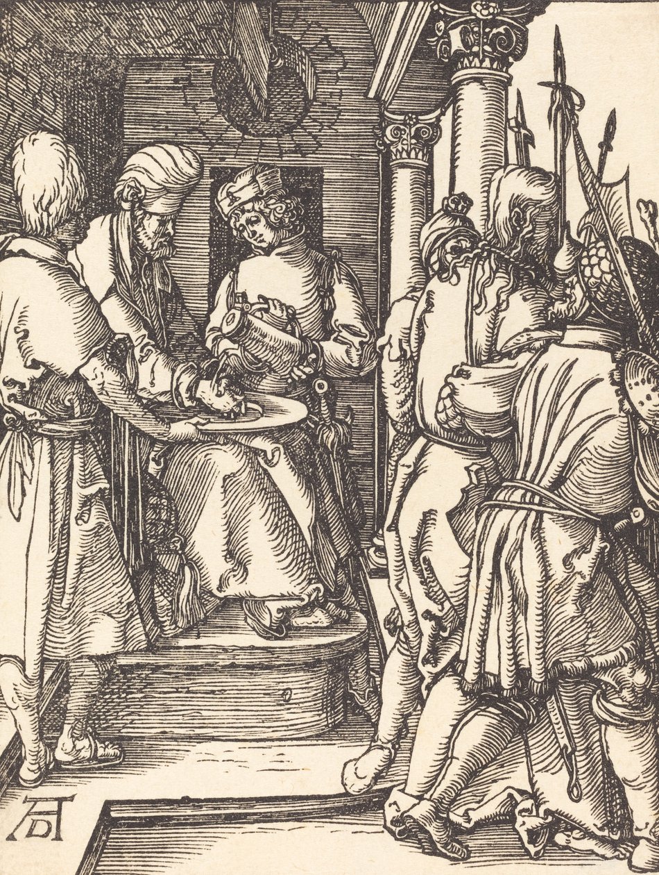 Pilátus kezet mos, valószínűleg c. 15091510. alkotó: Albrecht Dürer
