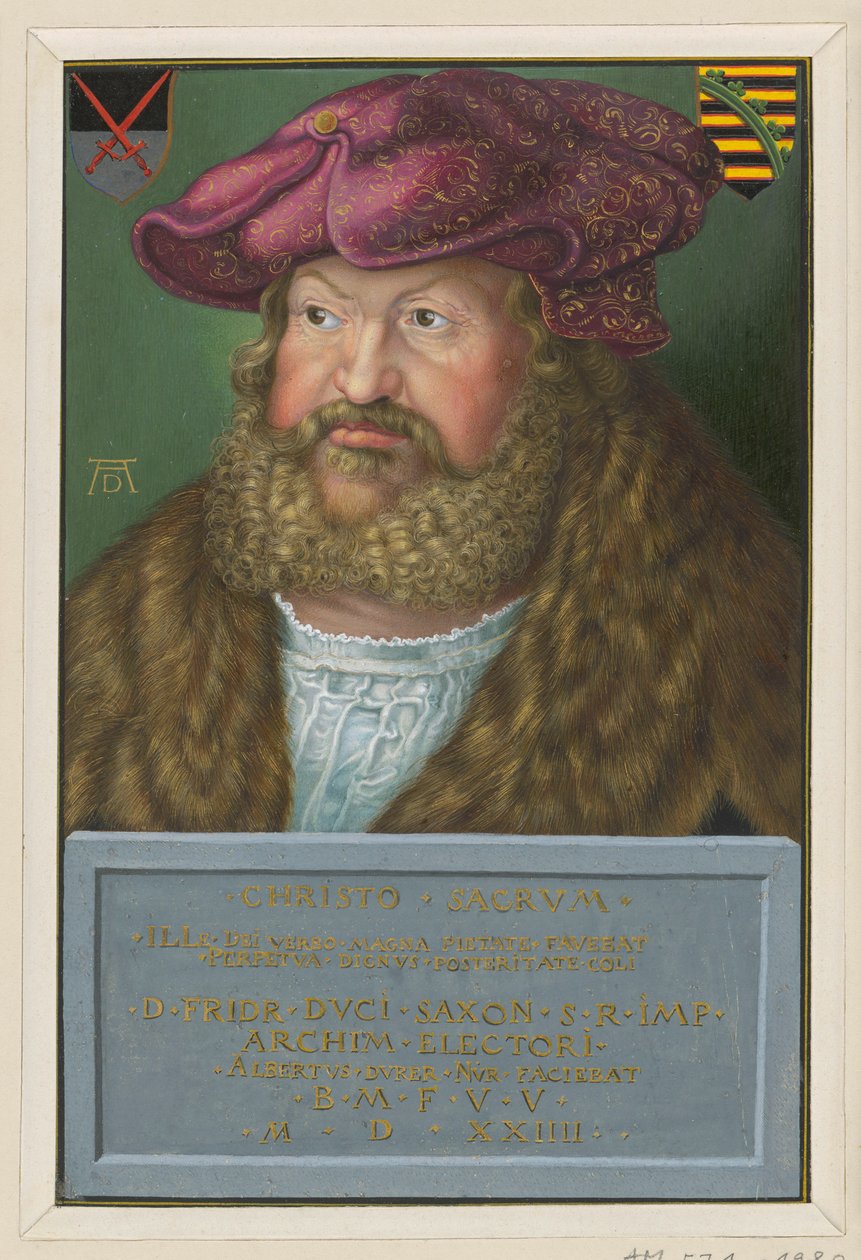 Bölcs Frigyes, szász választófejedelem portréja alkotó: Albrecht Dürer