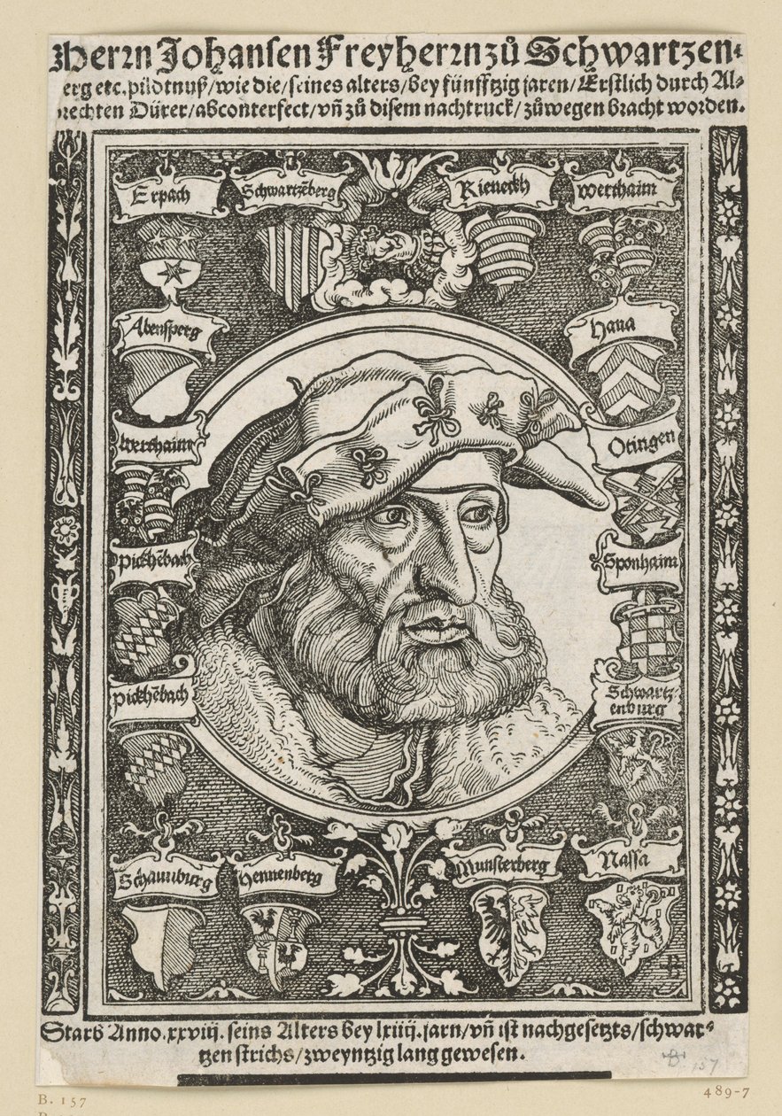 Johannes zu Schwarzenberg báró portréja alkotó: Albrecht Dürer