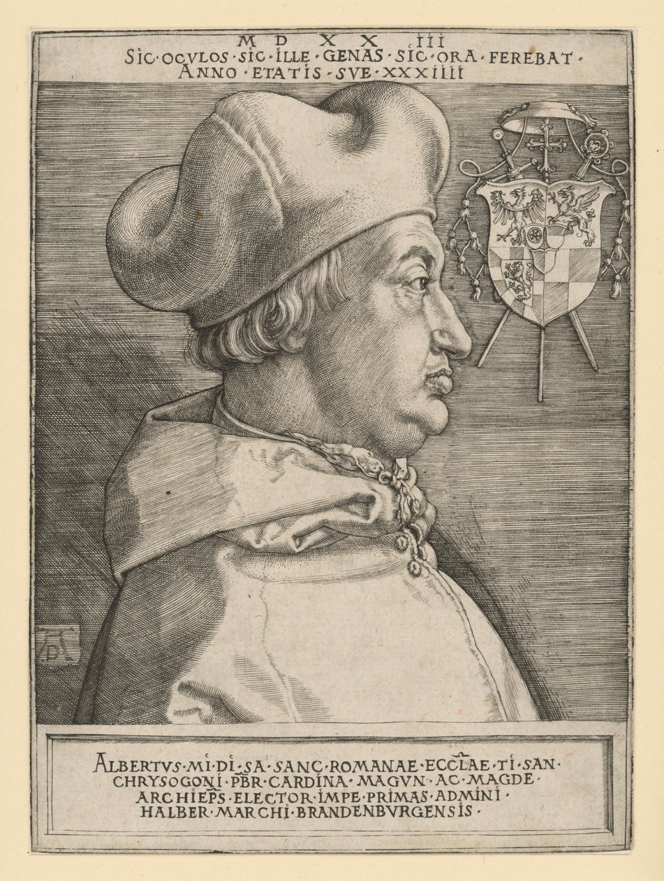 Brandenburgi Albrecht bíboros portréja (A nagy bíboros) alkotó: Albrecht Dürer