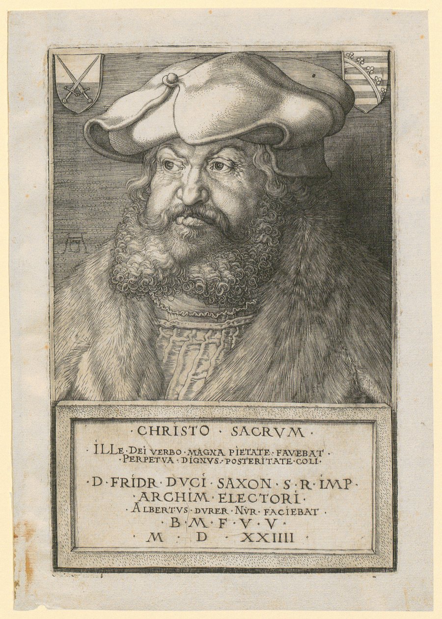Friedrich, a Bölcs, Szászország választófejedelmének portréja alkotó: Albrecht Dürer