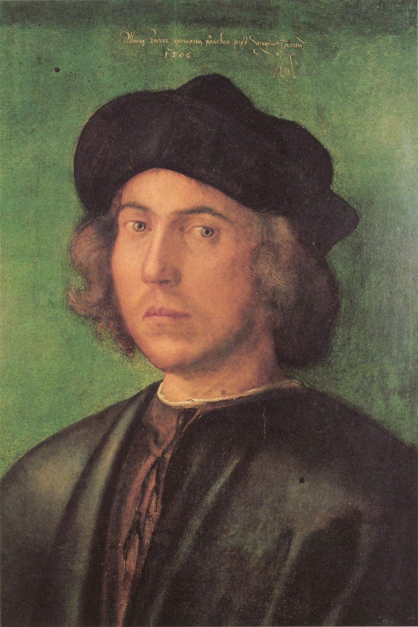 Egy fiatalember portréja
















 zöld háttér előtt alkotó: Albrecht Dürer