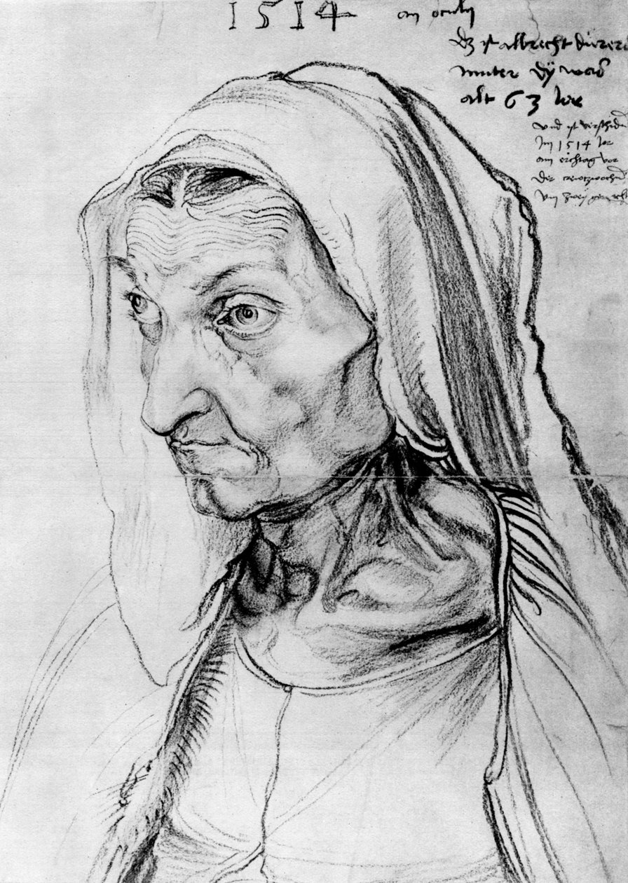 A művész anyjának portréja, 1514, 1936 alkotó: Albrecht Dürer