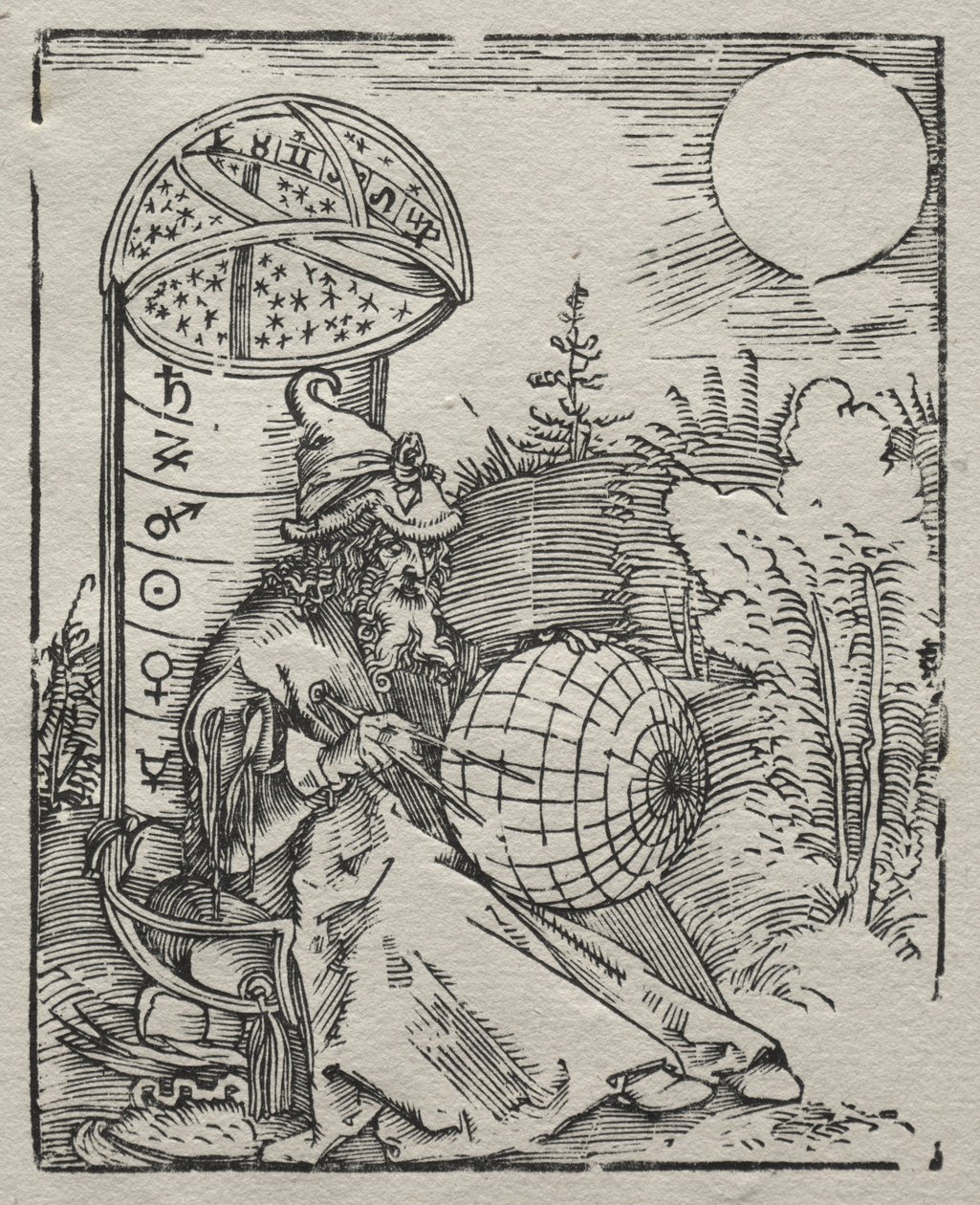 Ptolemaiosz az égi gömbbel, 1504. alkotó: Albrecht Dürer