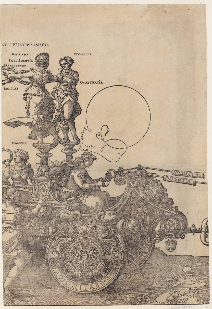 A kocsi jobb oldala, a „A nagy diadalmenet” sorozat 2. lapja alkotó: Albrecht Dürer