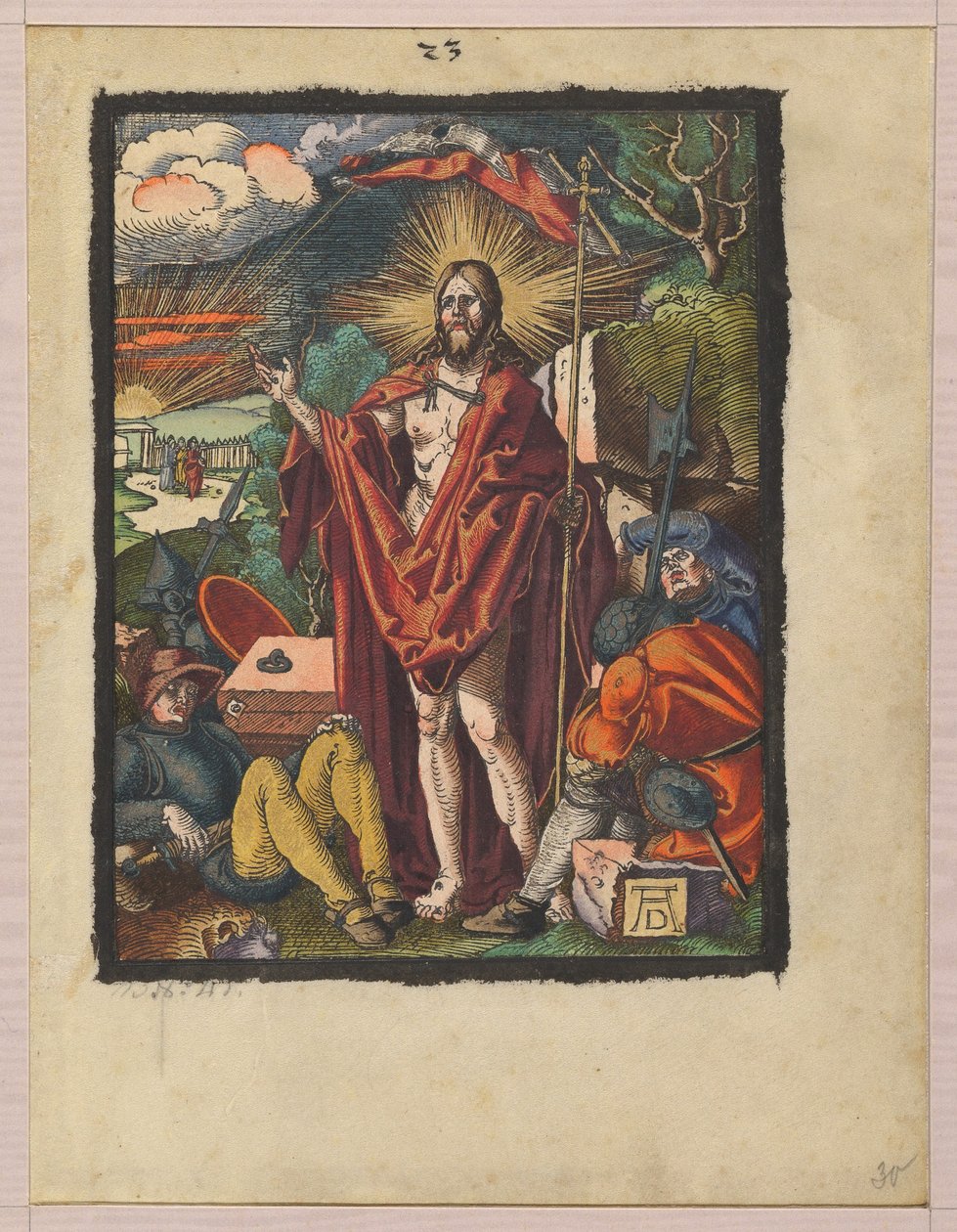 Auferstehung, aus "Die kleine Holzschnittpassion" alkotó: Albrecht Dürer