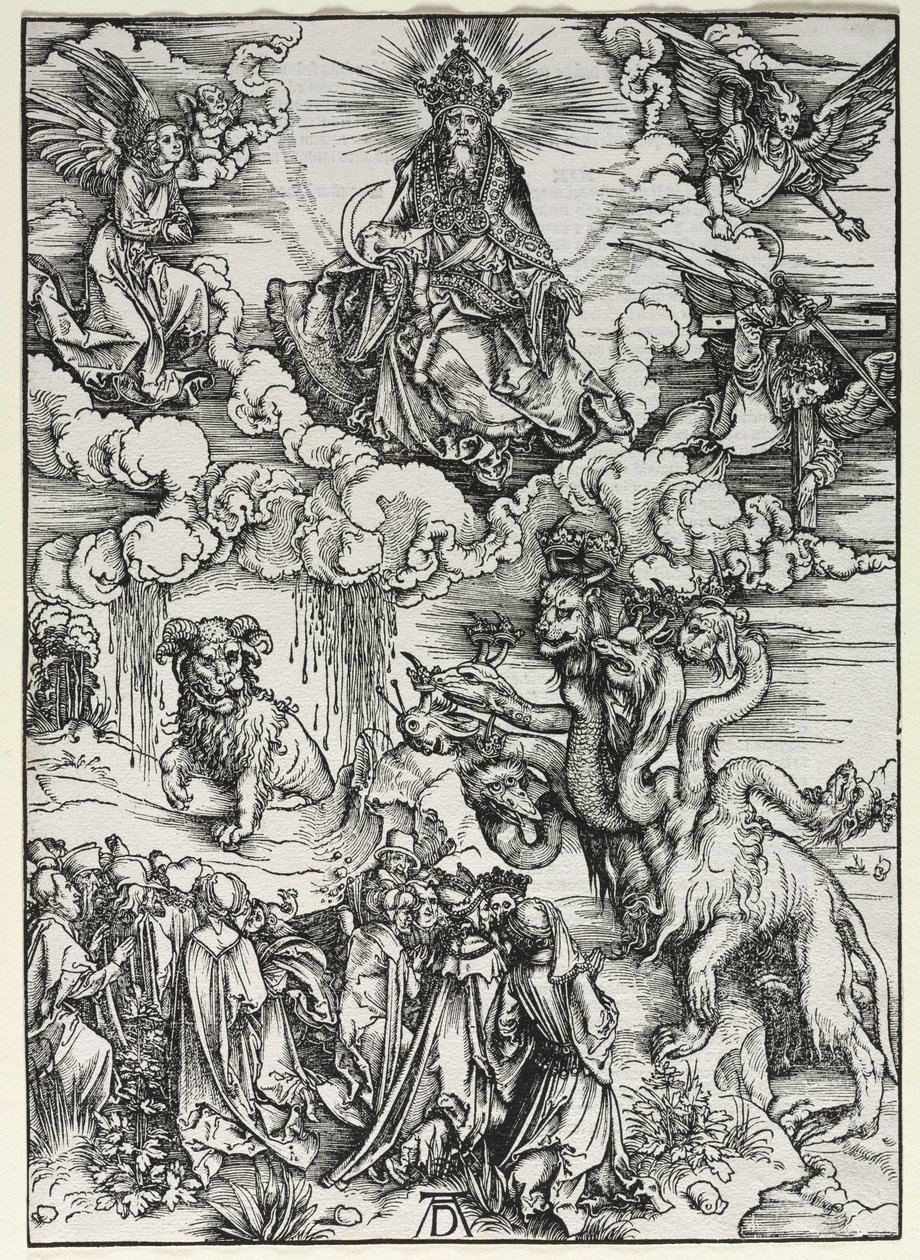 Szent János kinyilatkoztatása: Fenevad kosszarvokkal, 1511. alkotó: Albrecht Dürer