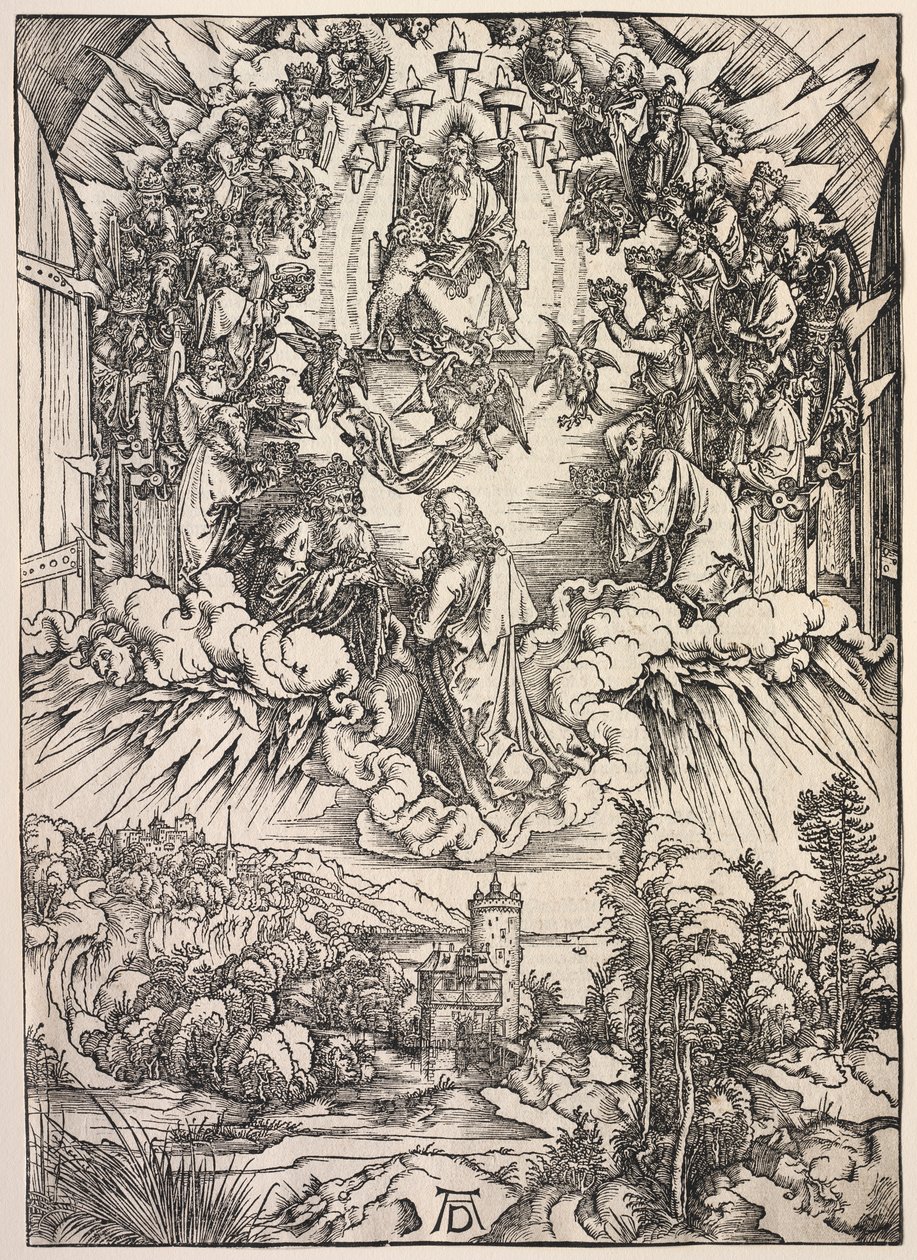 Szent János kinyilatkoztatása: Szent János a trón előtt alkotó: Albrecht Dürer