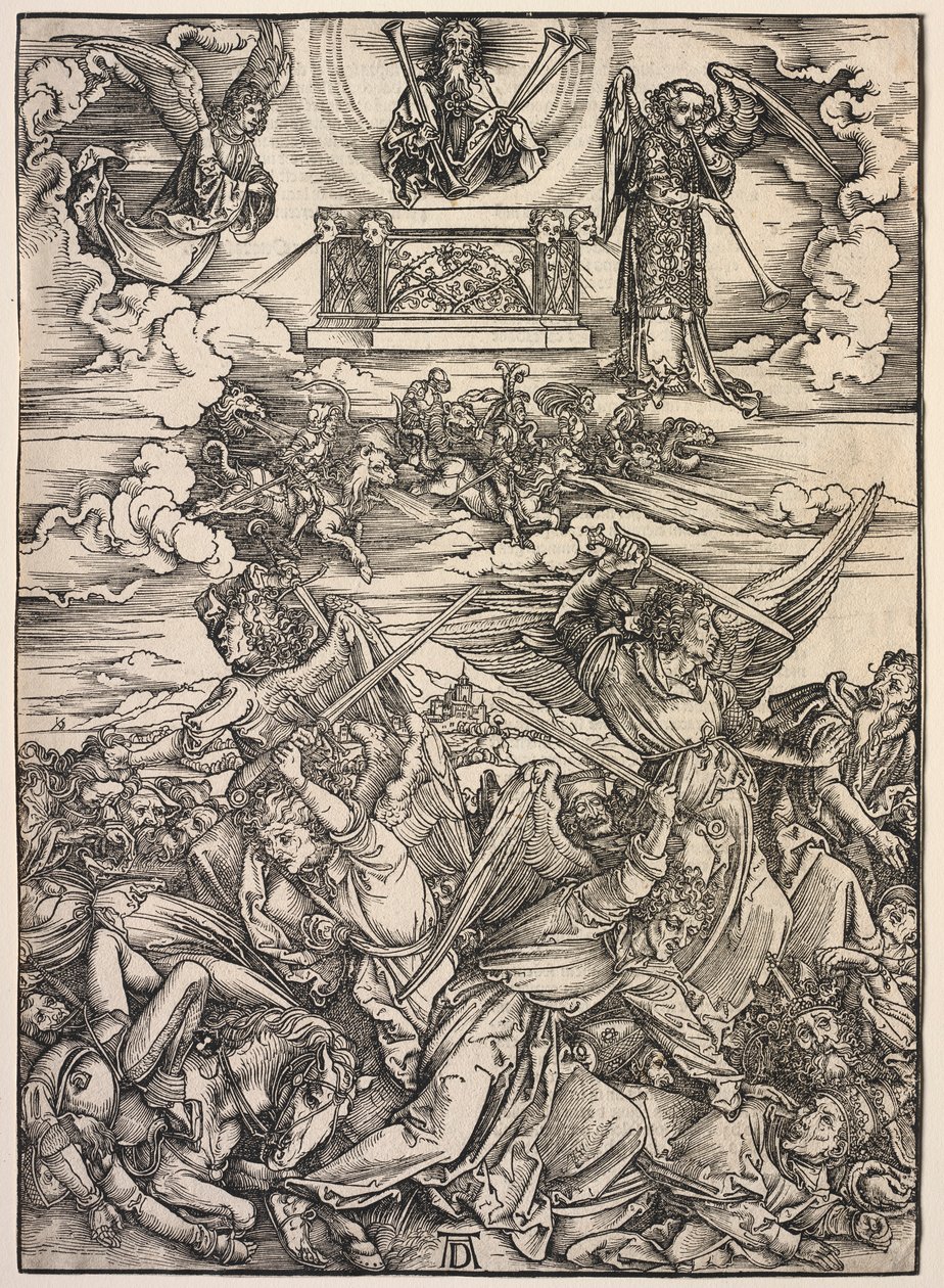 Szent János Jelenések: A négy pusztító angyal, 1511. alkotó: Albrecht Dürer