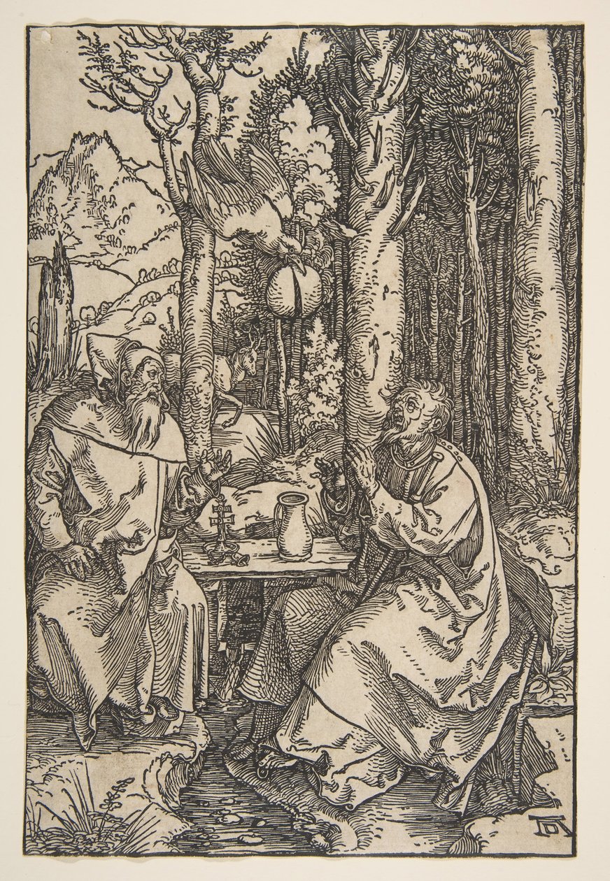 Szent Antal és Szent Pál a sivatagban, kb. 1503. alkotó: Albrecht Dürer