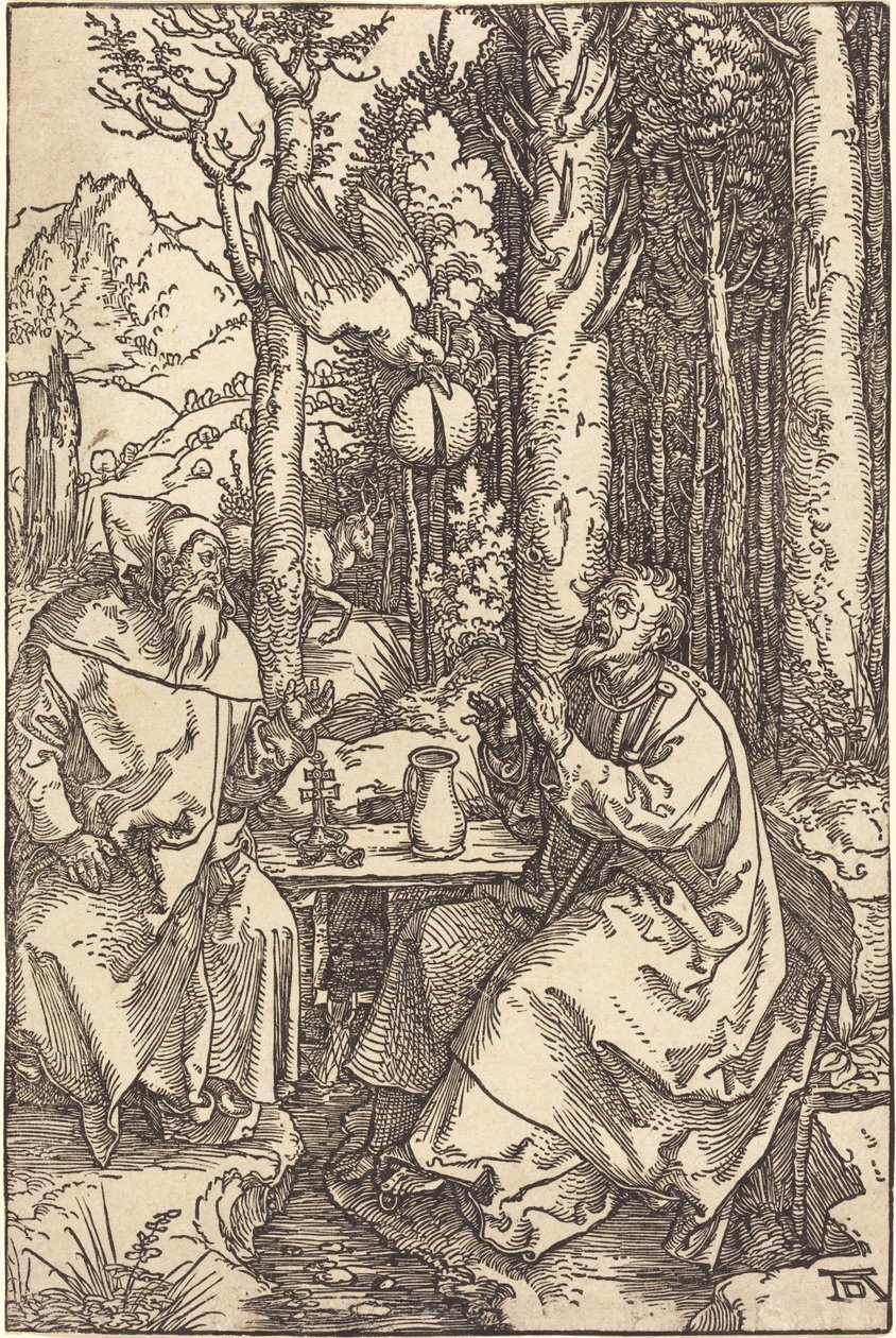 Szent Antal és Szent Pál a vadonban alkotó: Albrecht Dürer