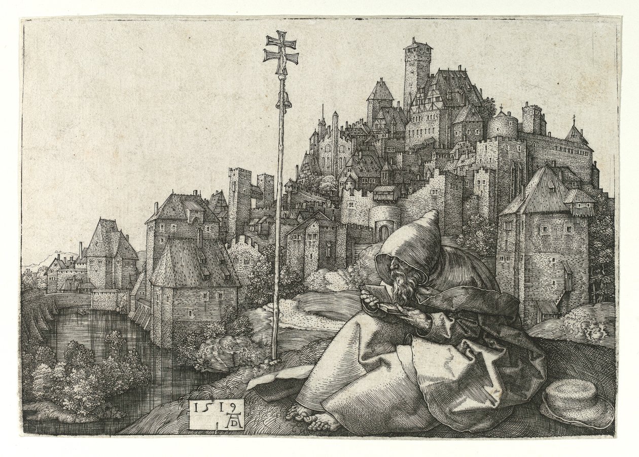 Szent Antal olvas. 1519 alkotó: Albrecht Dürer