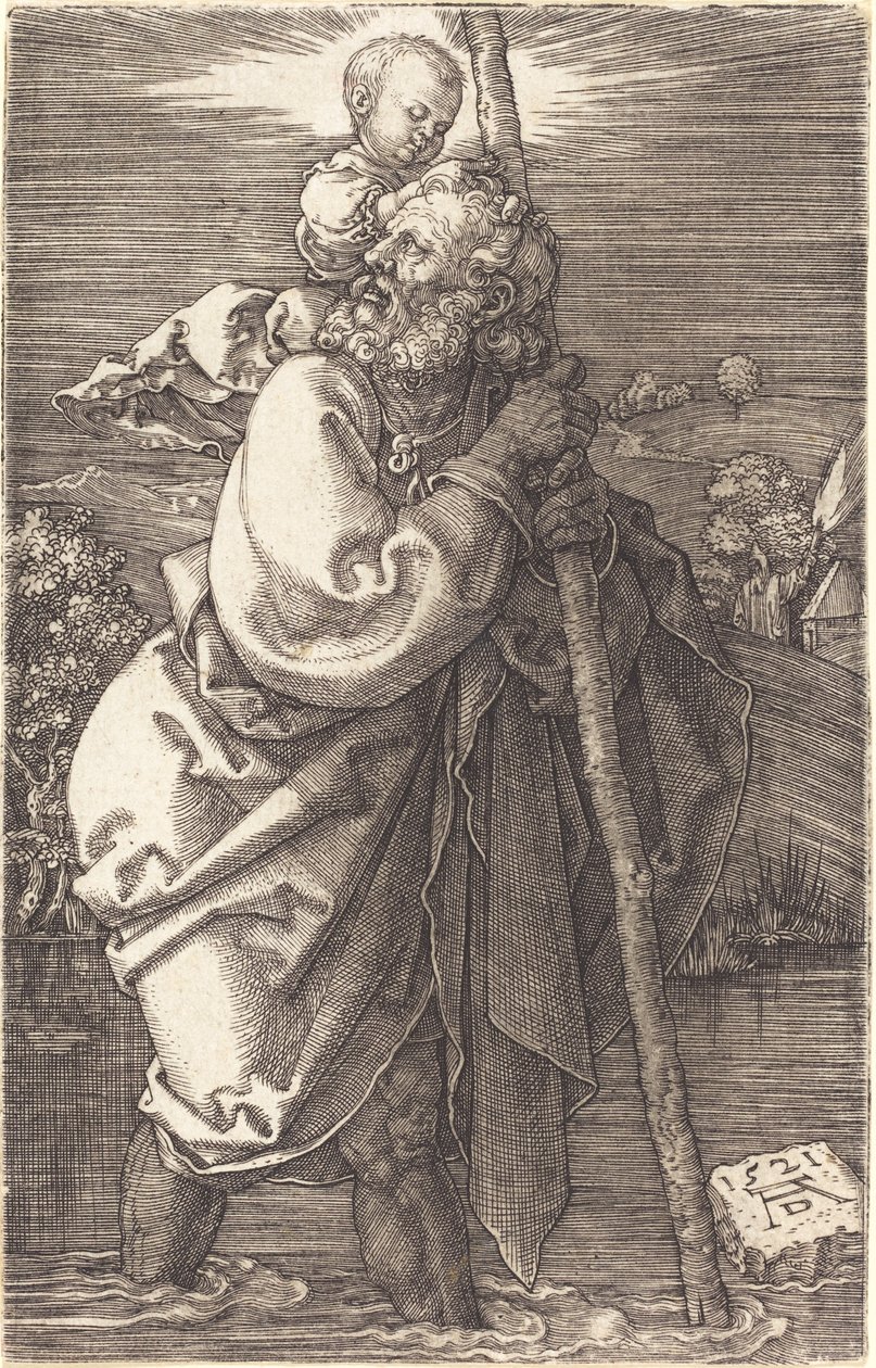 Szent Kristóf balra néz alkotó: Albrecht Dürer