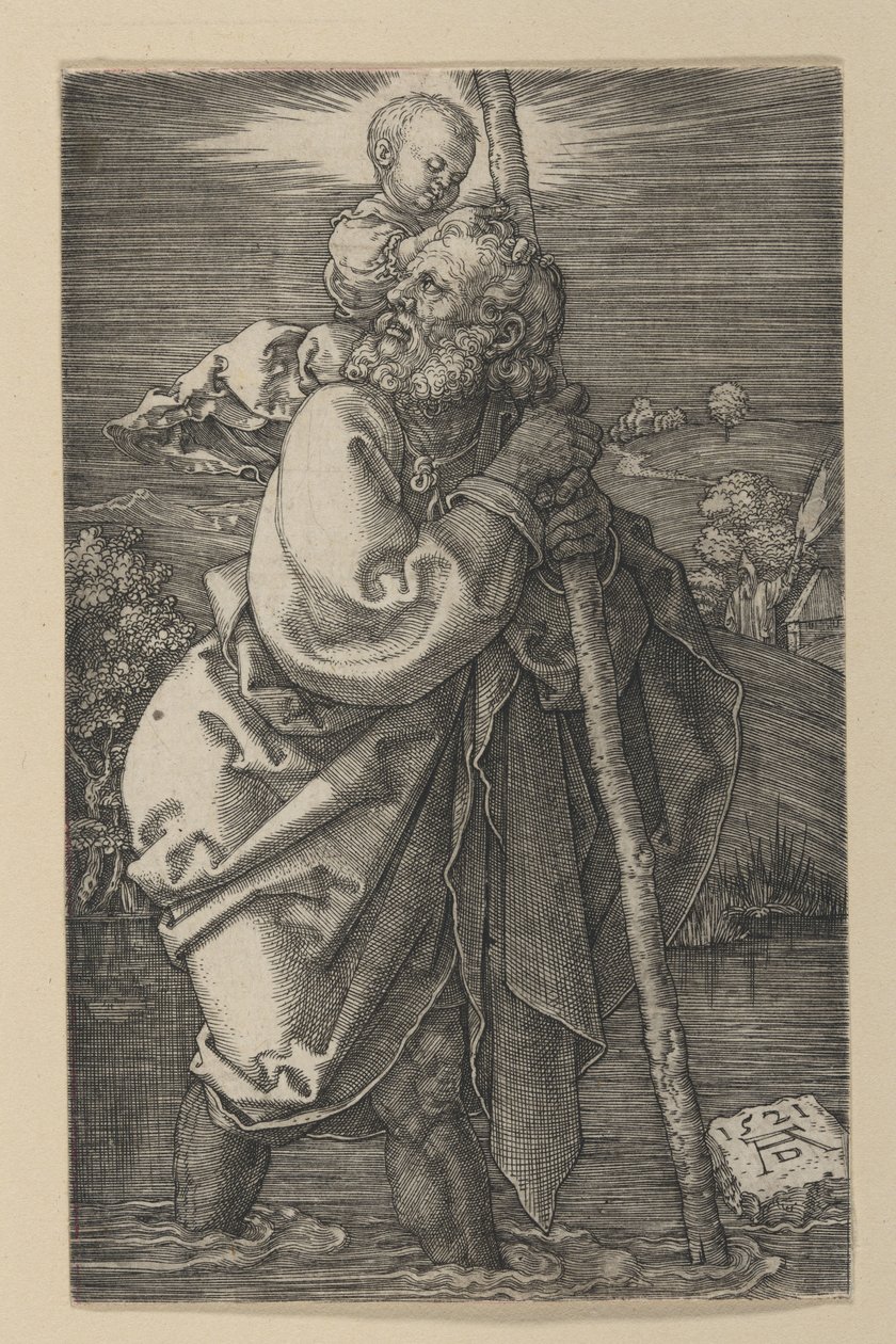 Balra forduló Szent Kristóf alkotó: Albrecht Dürer