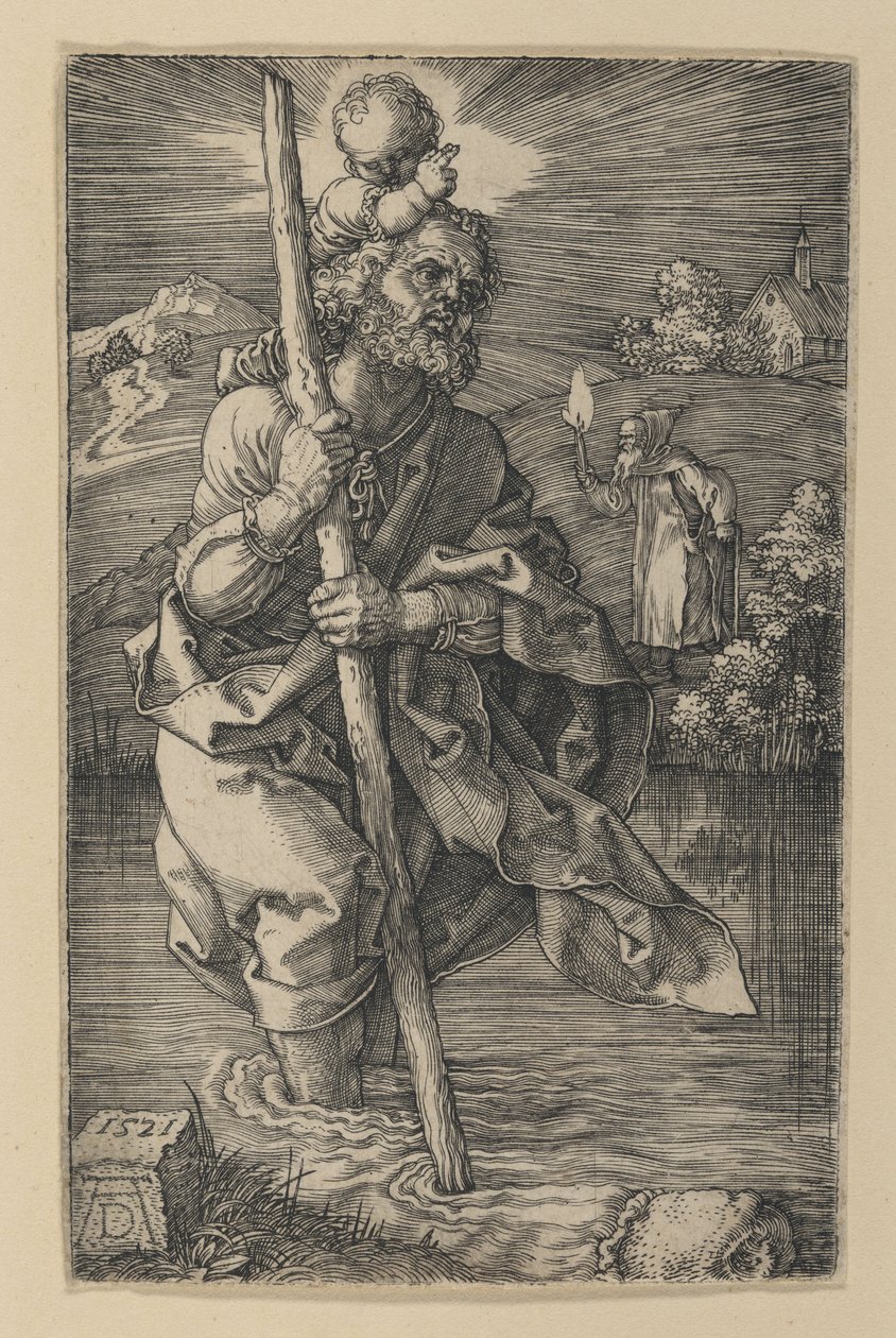 Szent Kristóf jobbra nézve alkotó: Albrecht Dürer