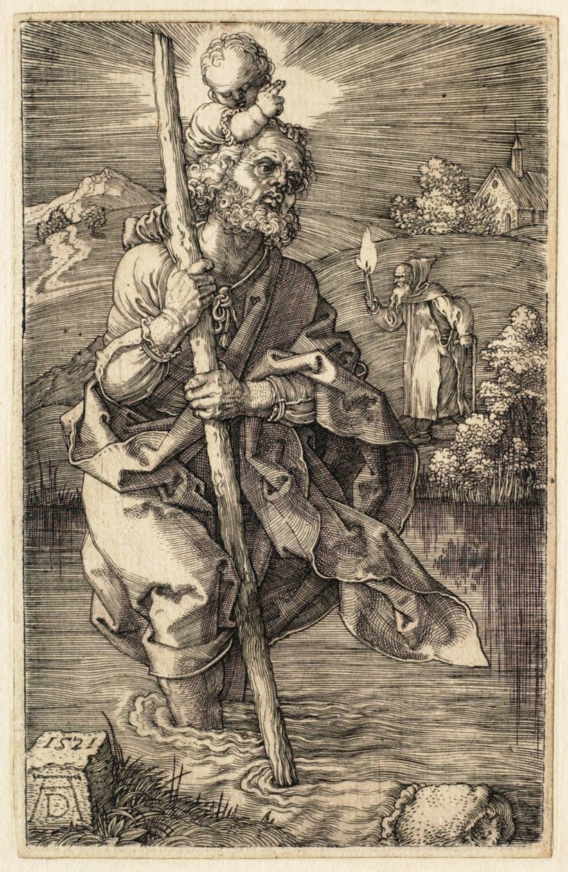 Jobbra néző Szent Kristóf alkotó: Albrecht Dürer