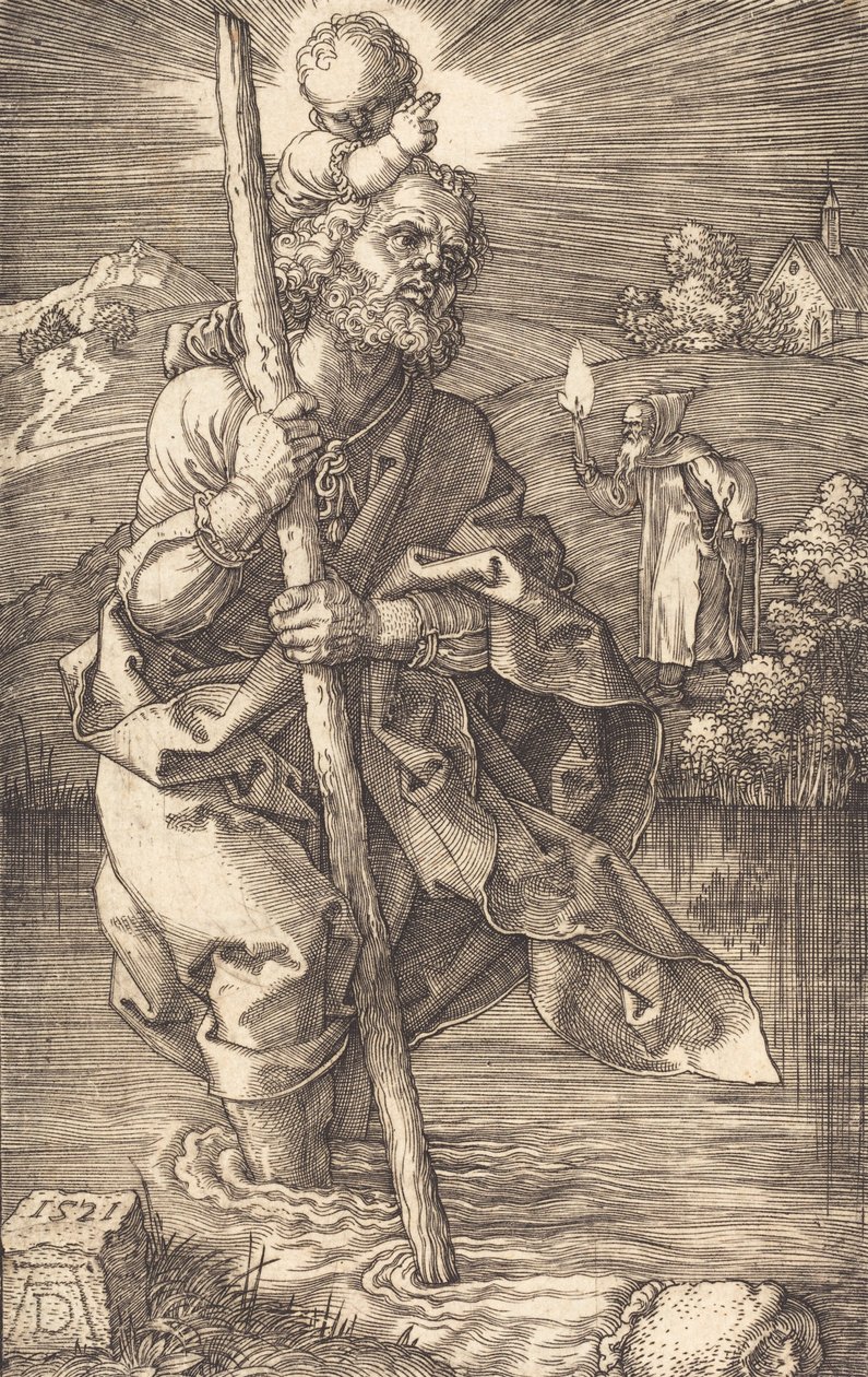Szent Kristóf jobbra néz, 1521. alkotó: Albrecht Dürer