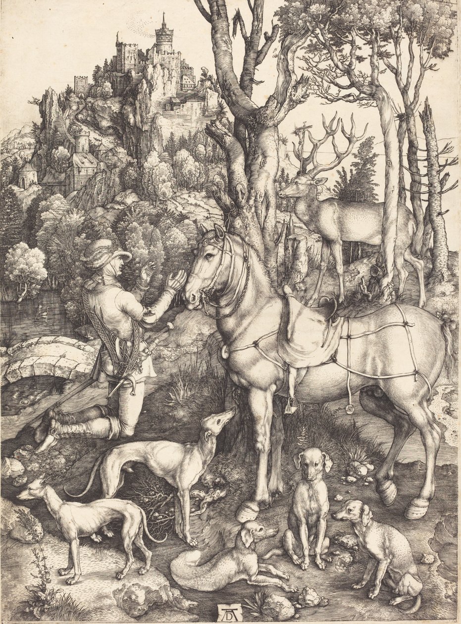 Szent Eustace, c. 15001501. alkotó: Albrecht Dürer